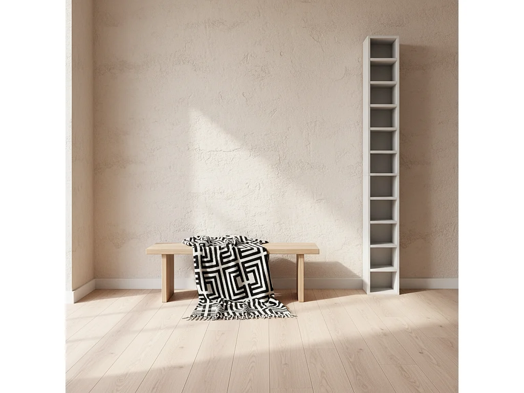 Manina Tall Narrow White CD Storage Tower 204 Disc Capacity