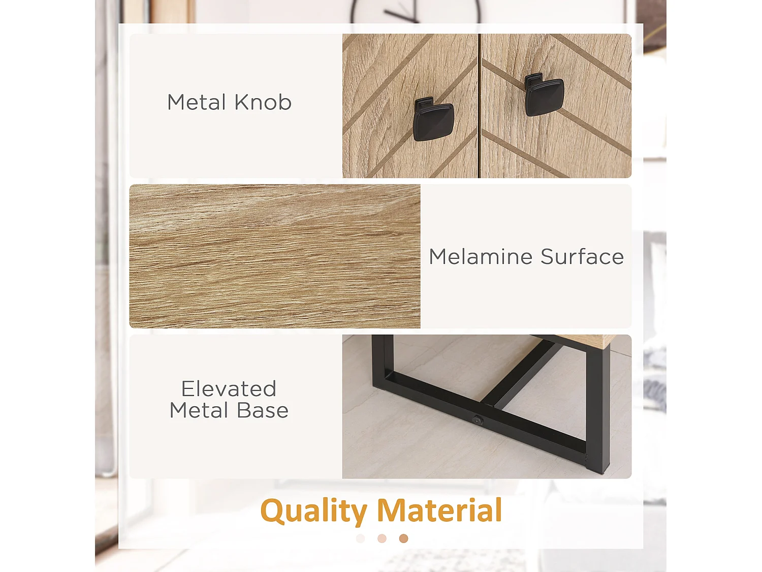 Mizi Liri Oak Effect 2 Door Storage Cabinet with Chevron Doors