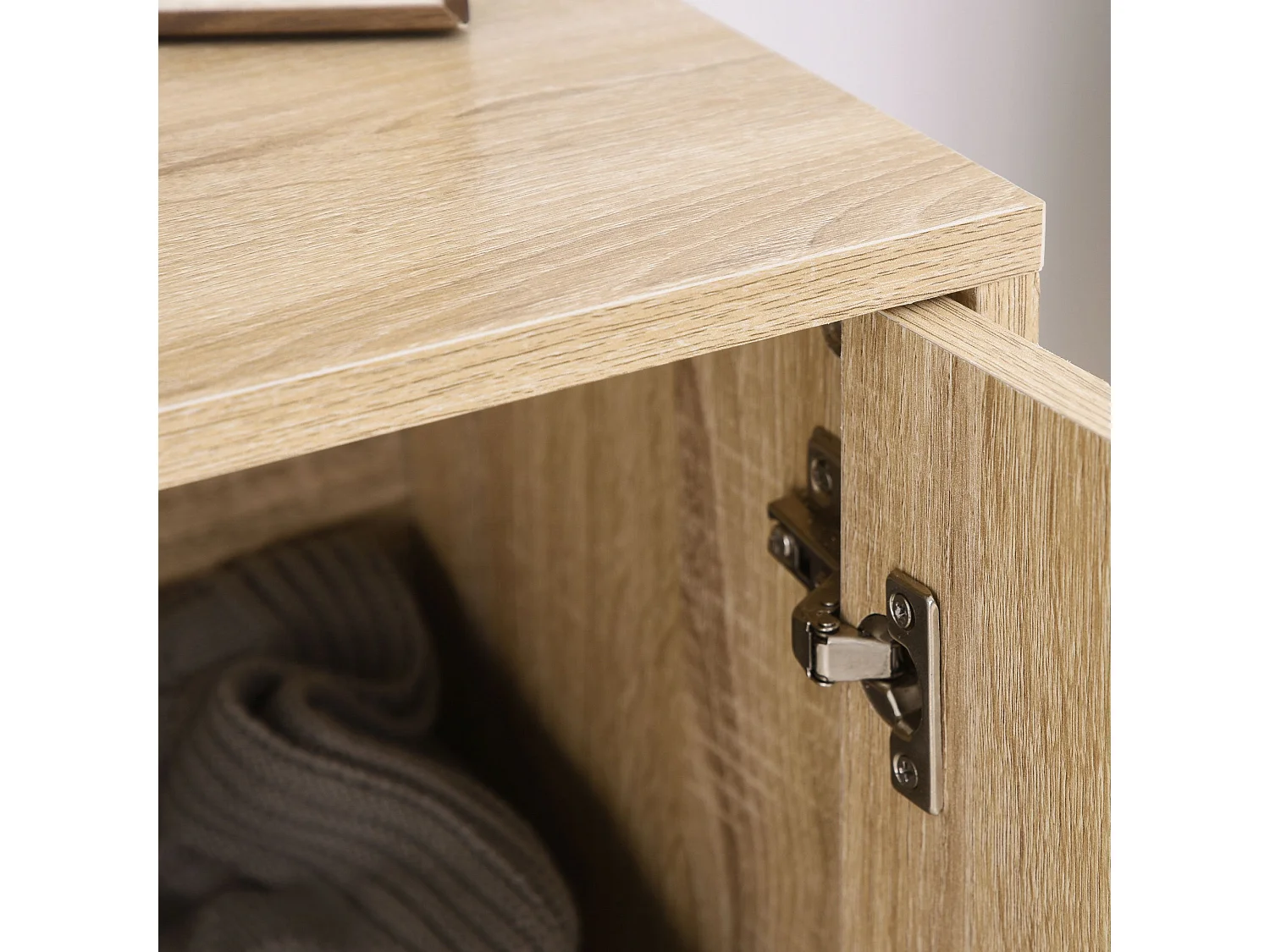 Mizi Liri Oak Effect 2 Door Storage Cabinet with Chevron Doors