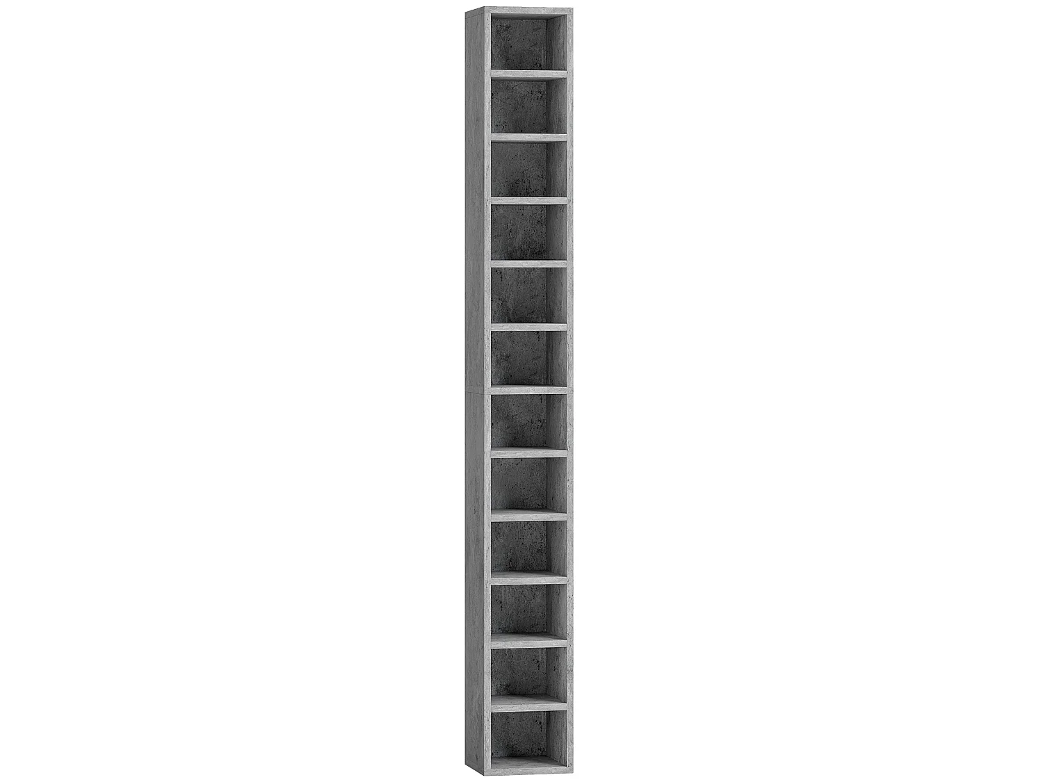 Loli Tall Narrow Media Storage Tower Cement Grey Holds 204 CDs