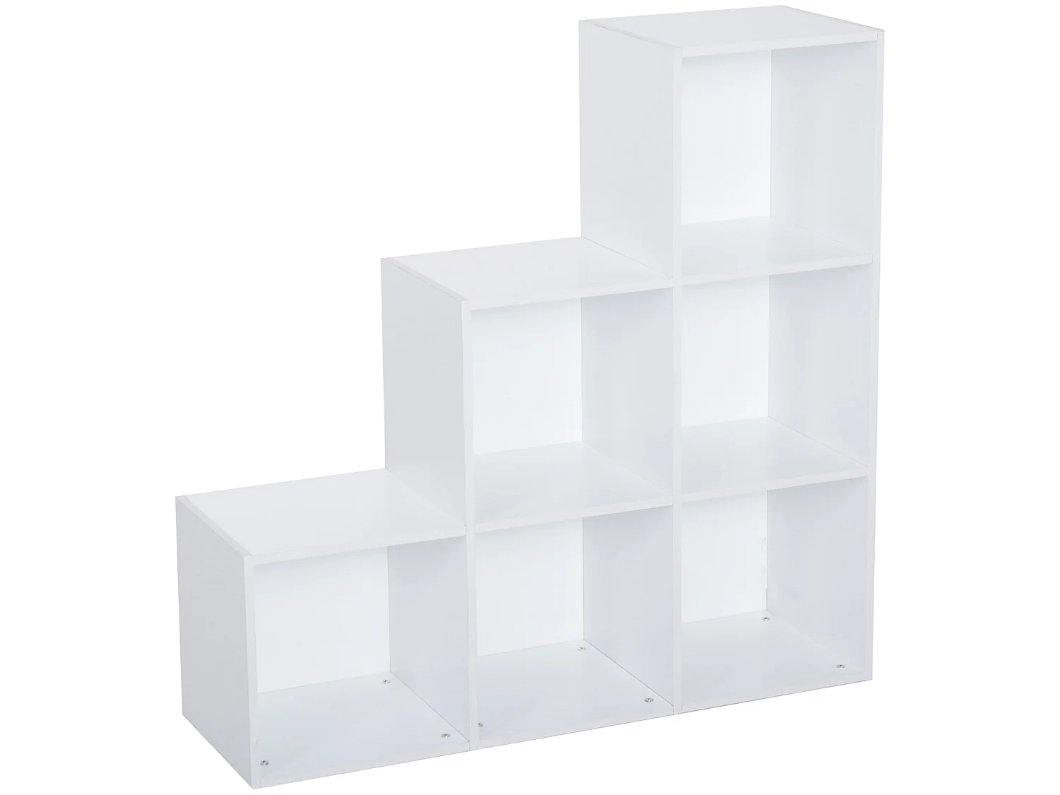Yora Wood 3 Tier 6 Cube Storage Bookcase White