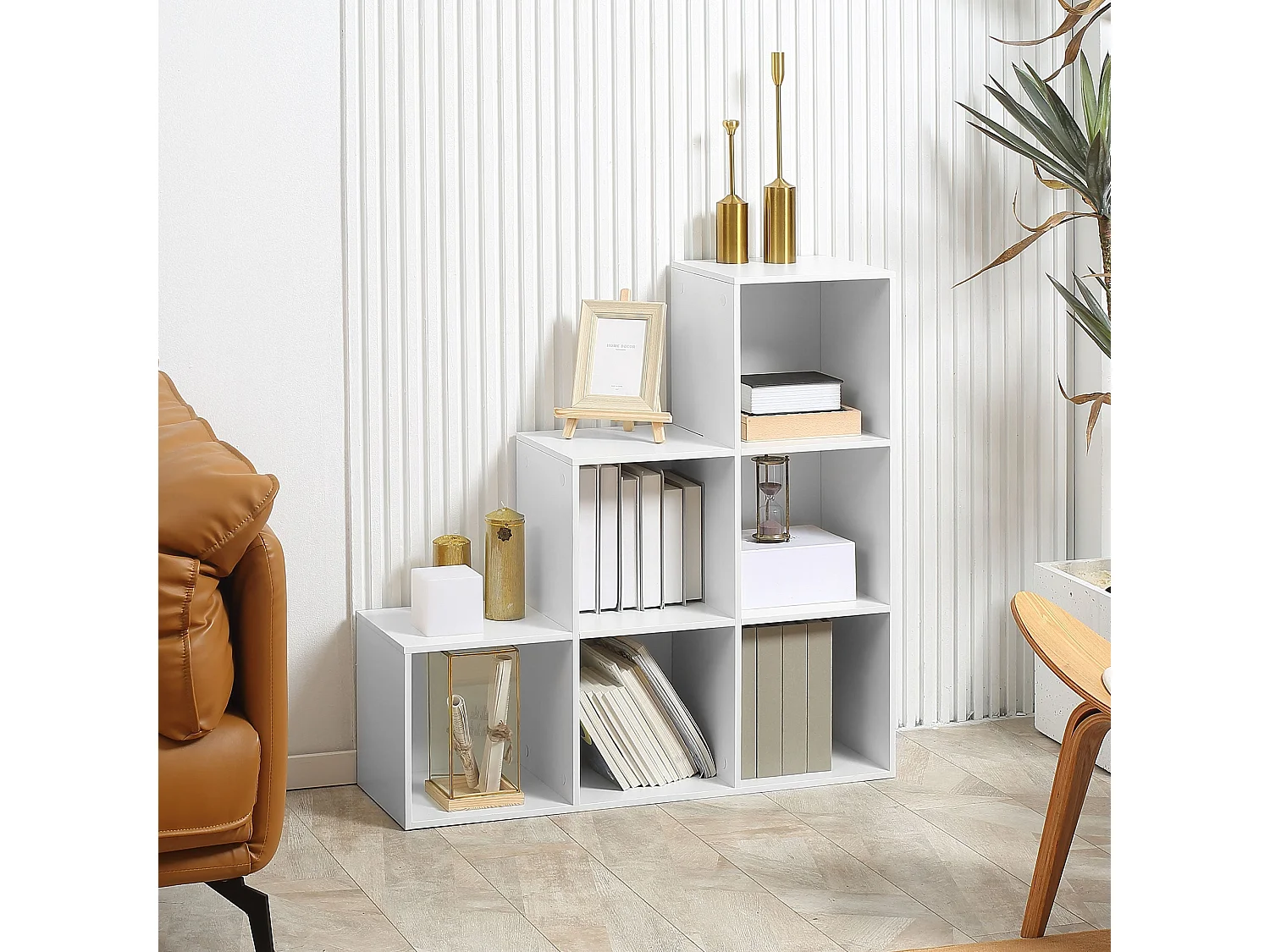 Yora Wood 3 Tier 6 Cube Storage Bookcase White