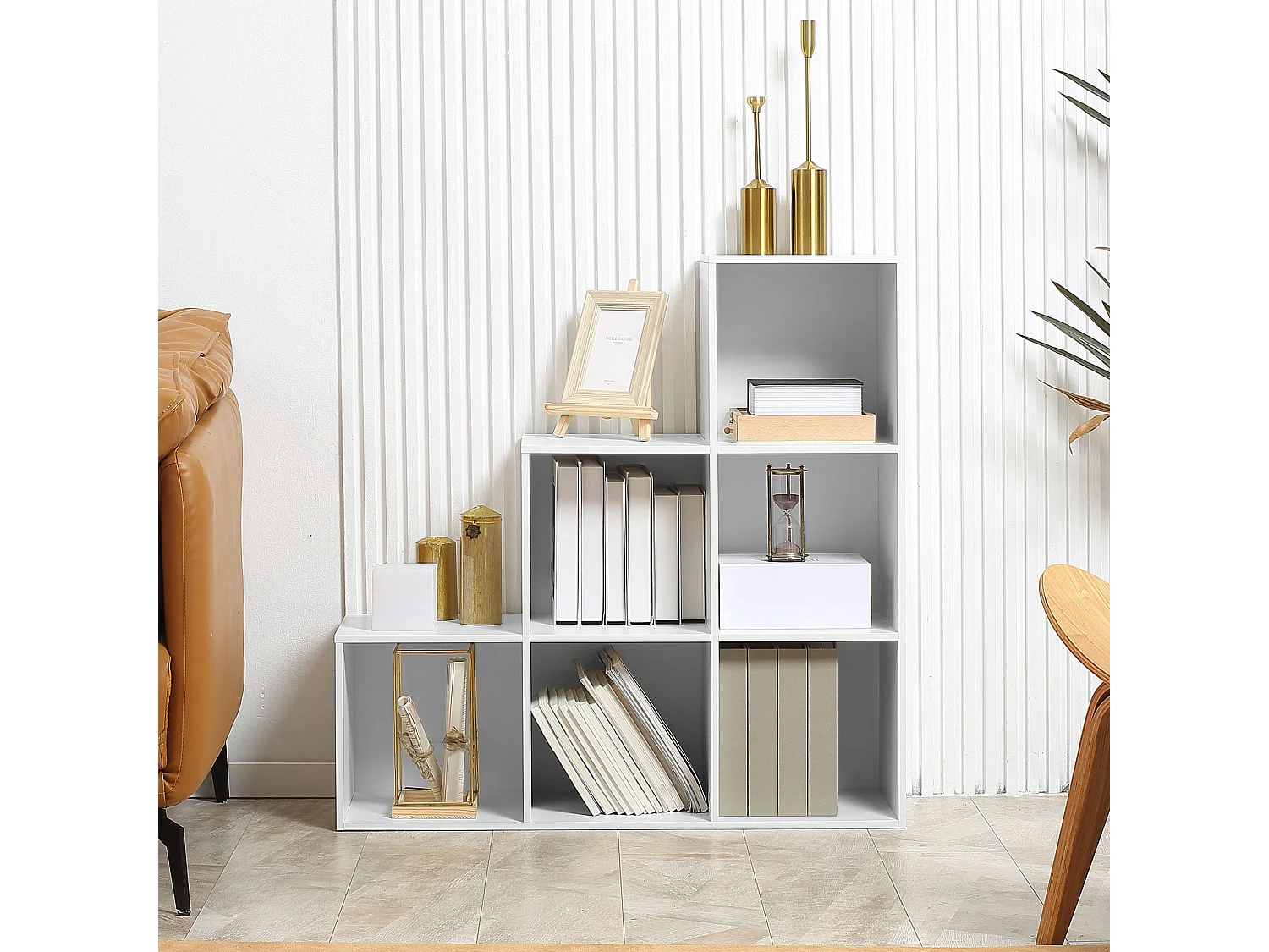 Yora Wood 3 Tier 6 Cube Storage Bookcase White