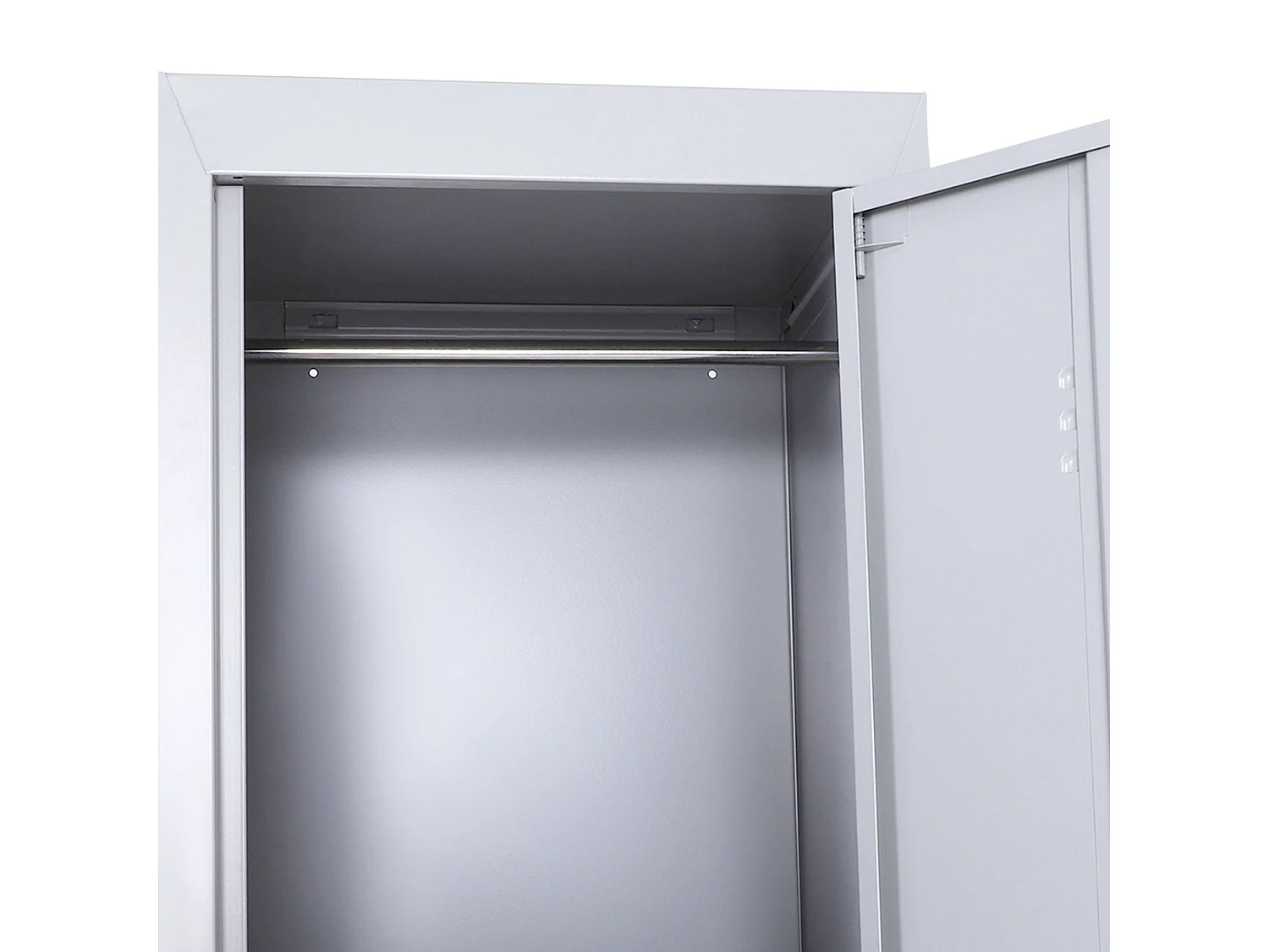 Marino 180cm Light Grey Metal Locker Cabinet 2 Lockable Doors Internal Shelves