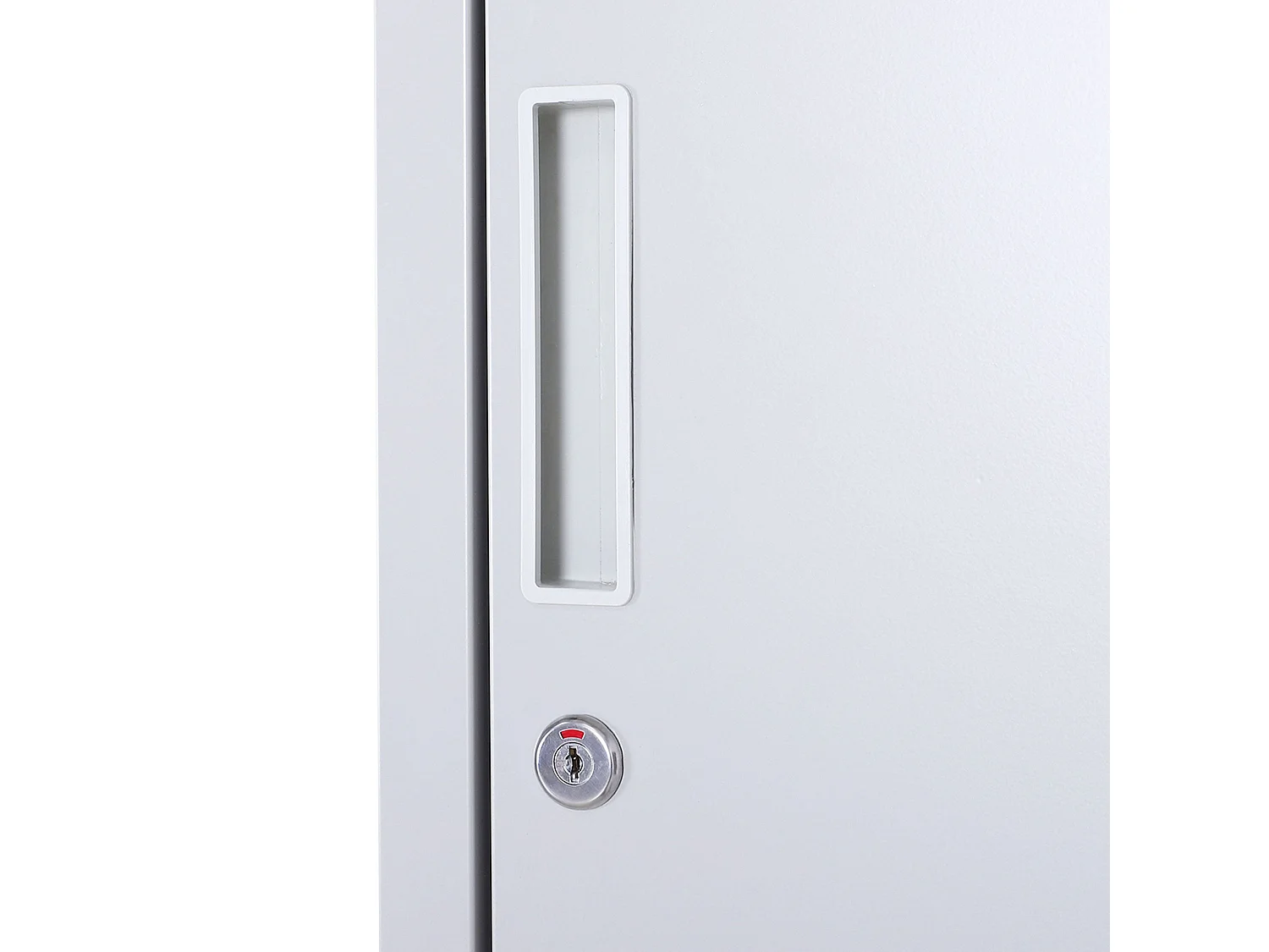 Marino 180cm Light Grey Metal Locker Cabinet 2 Lockable Doors Internal Shelves