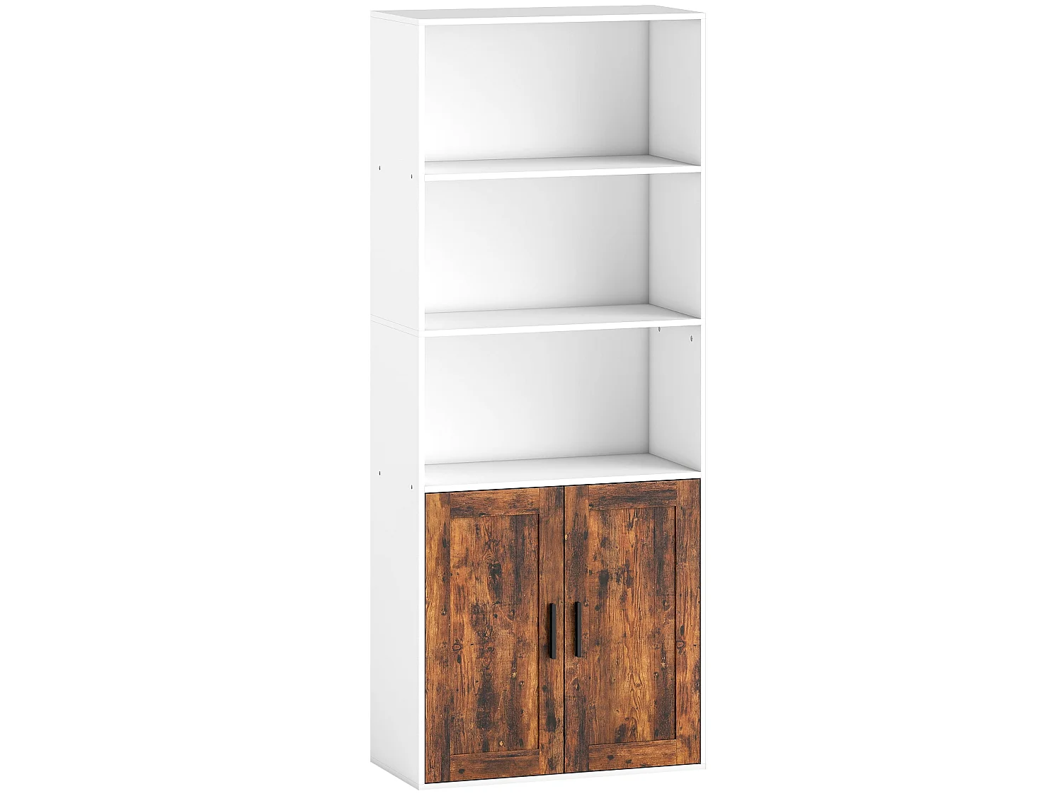 Selofi Rustic Brown 5 Tier Bookcase with Adjustable Shelves