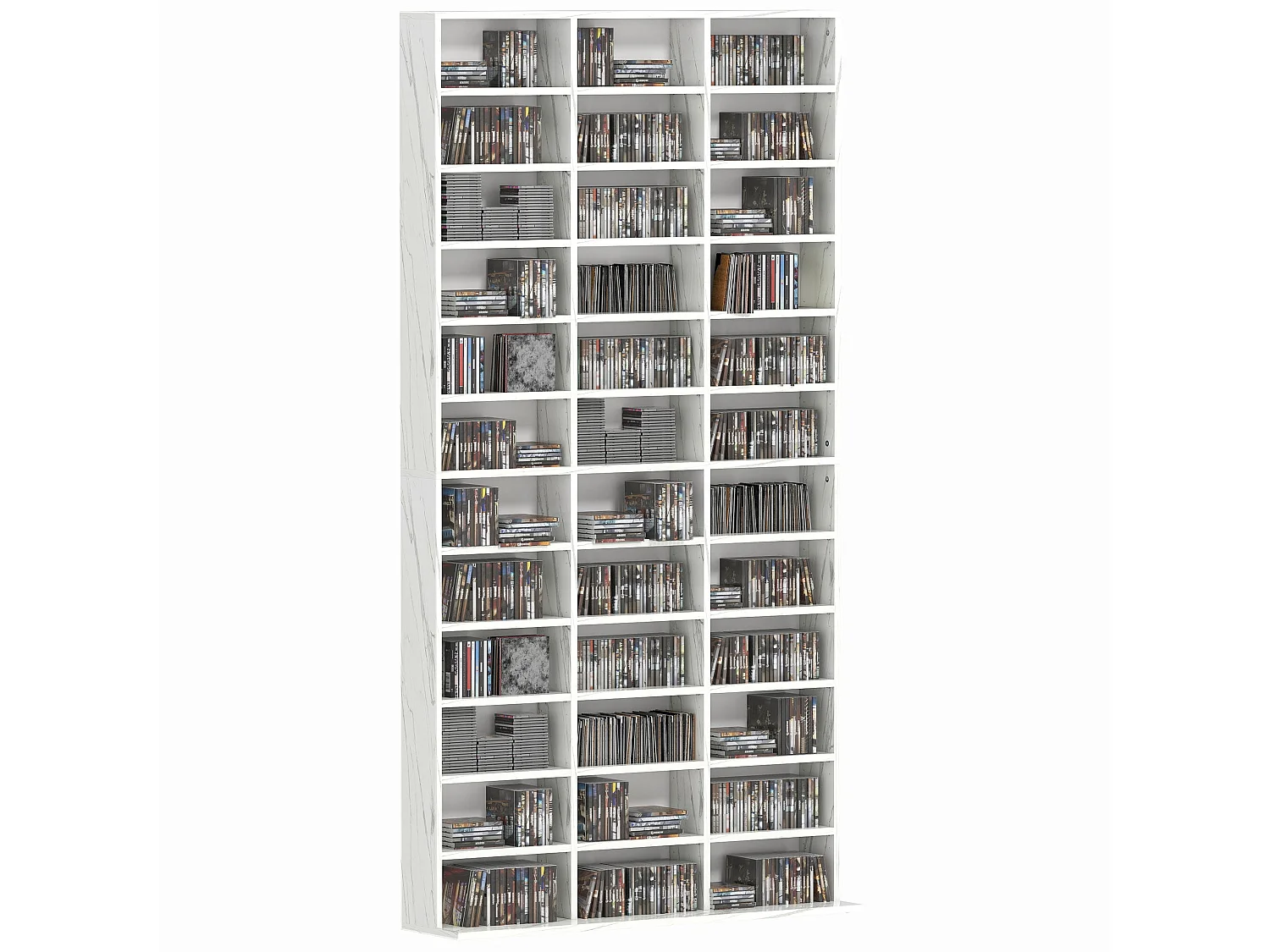Somole Tano Marble Effect MDF Adjustable CD Storage Cabinet 102 x 195cm