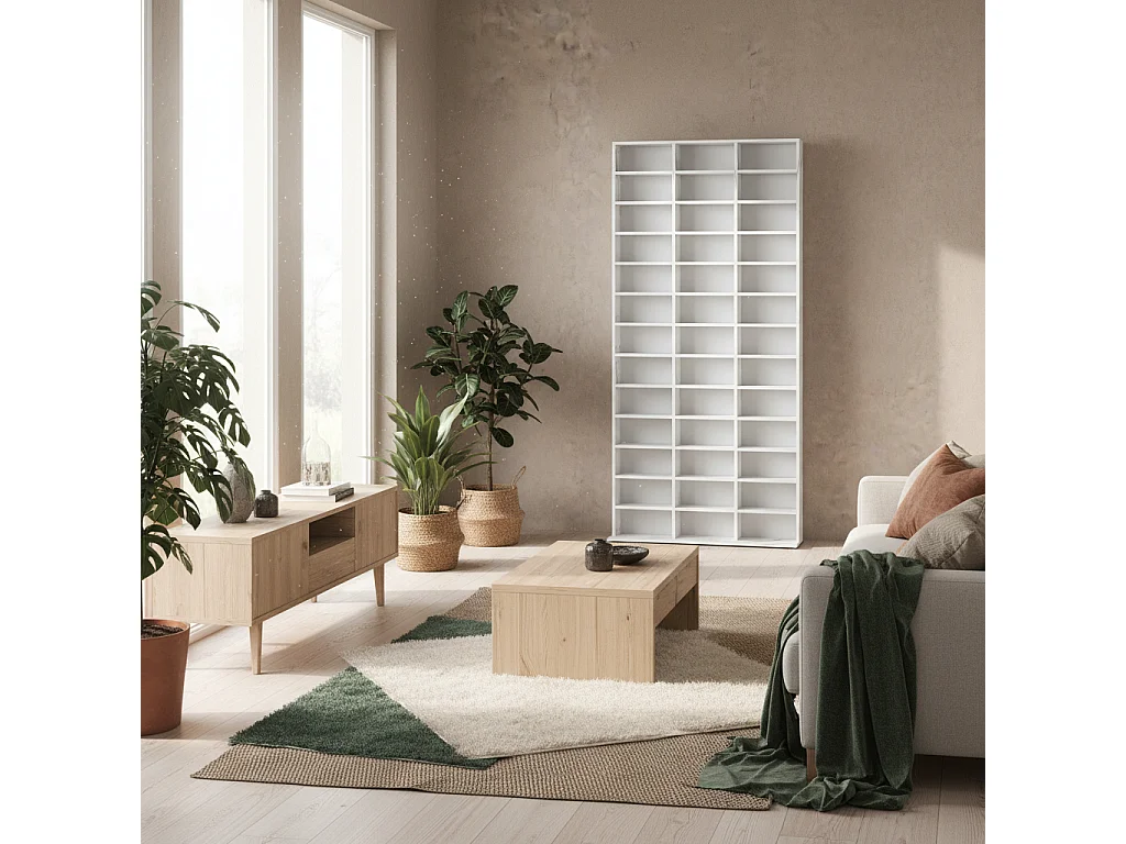 Somole Tano Marble Effect MDF Adjustable CD Storage Cabinet 102 x 195cm