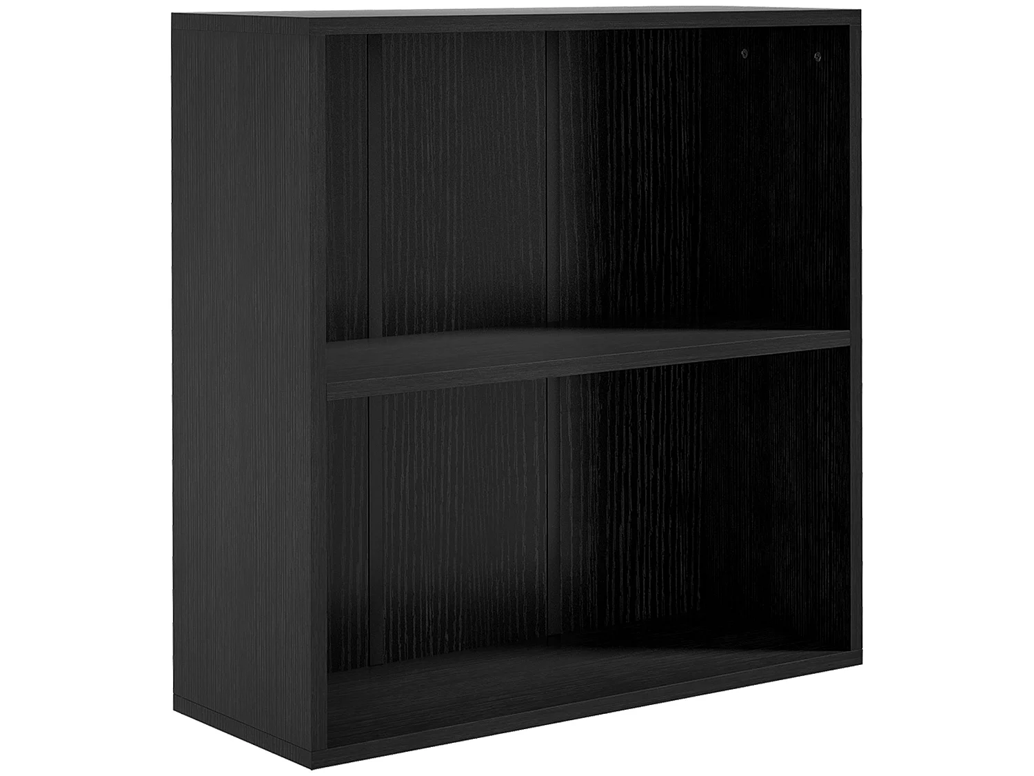 Rokepa Black 2 Tier Bookcase Adjustable Shelf Melamine Finish