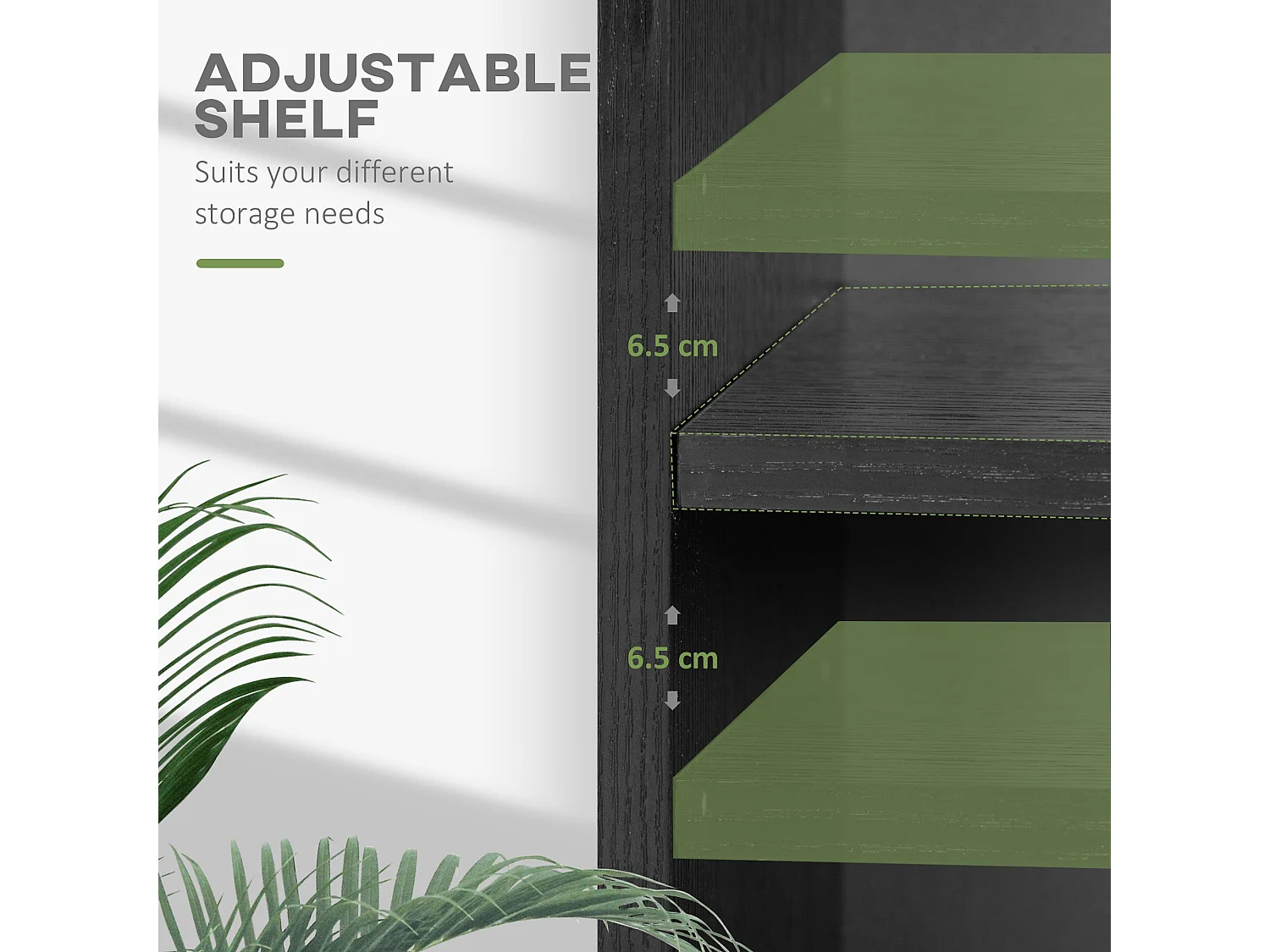 Rokepa Black 2 Tier Bookcase Adjustable Shelf Melamine Finish