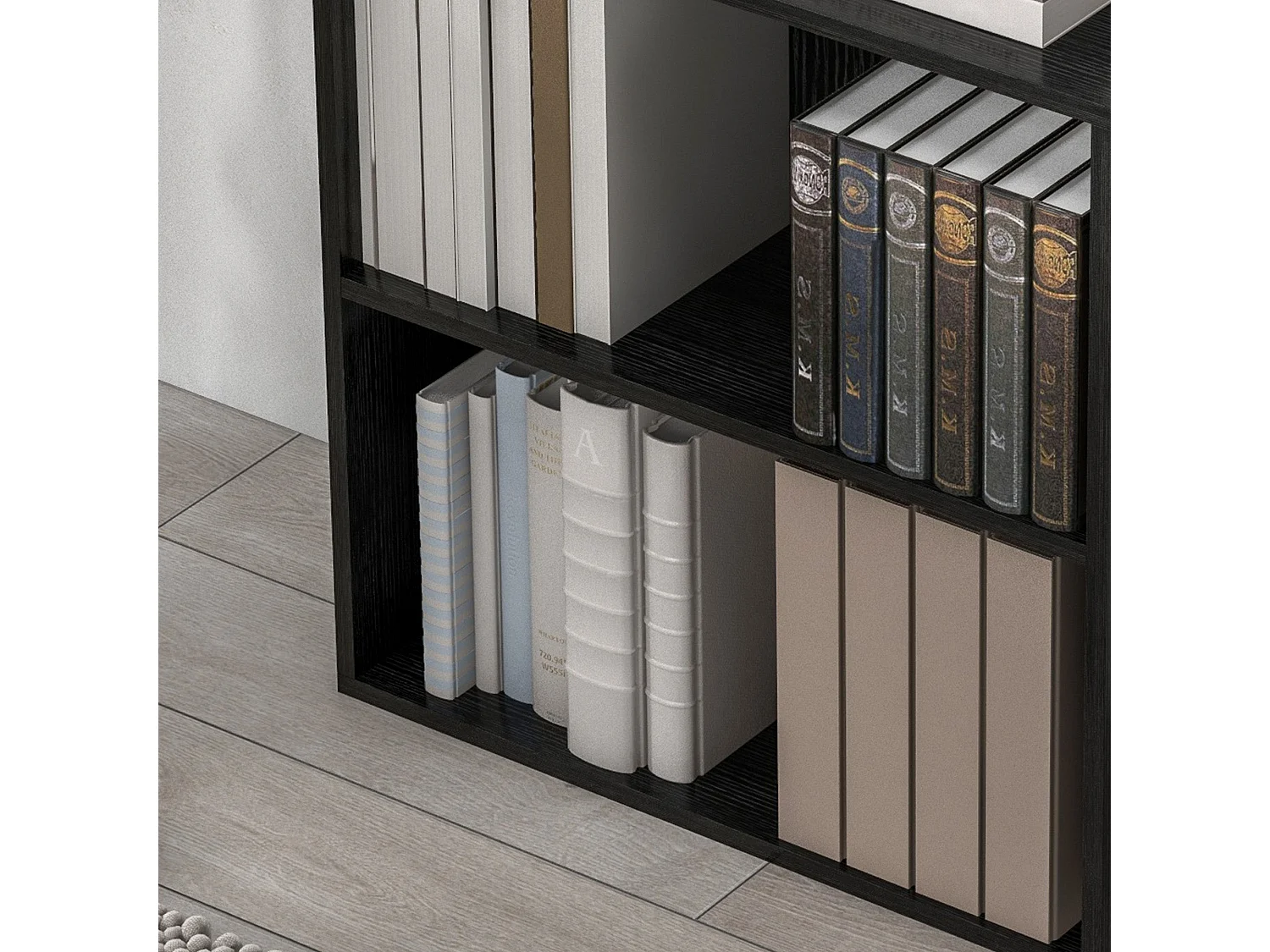 Rokepa Black 2 Tier Bookcase Adjustable Shelf Melamine Finish