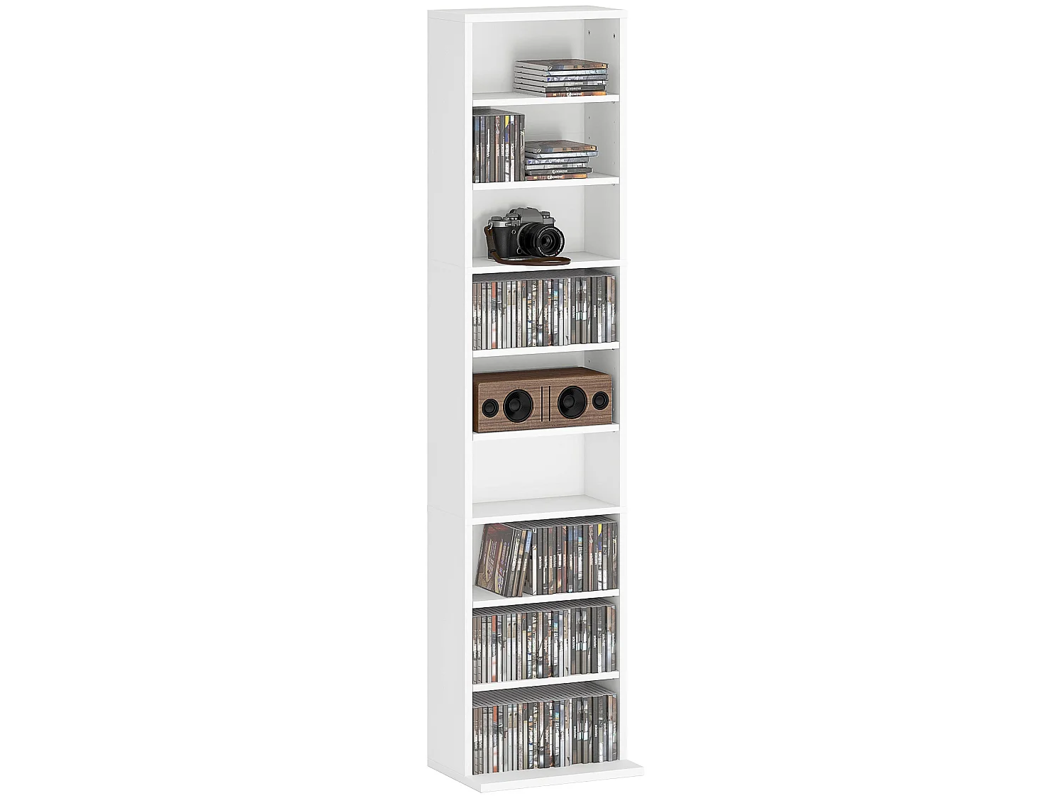 Sovimora Narrow White CD Storage Unit 260 Disc Capacity