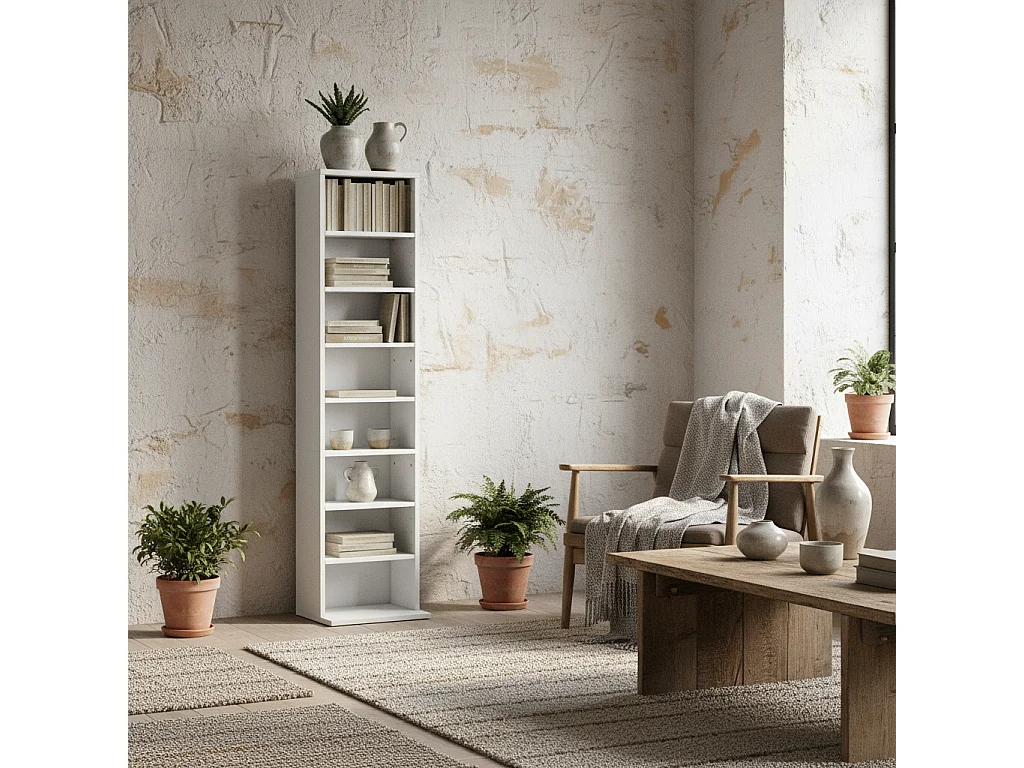 Sovimora Narrow White CD Storage Unit 260 Disc Capacity
