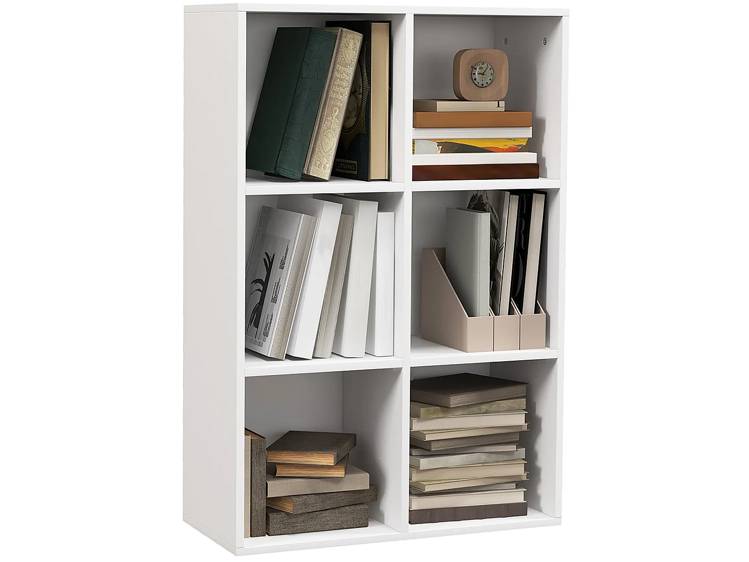 Veniha Nozi 6 Cube White Wood Effect Storage Bookcase