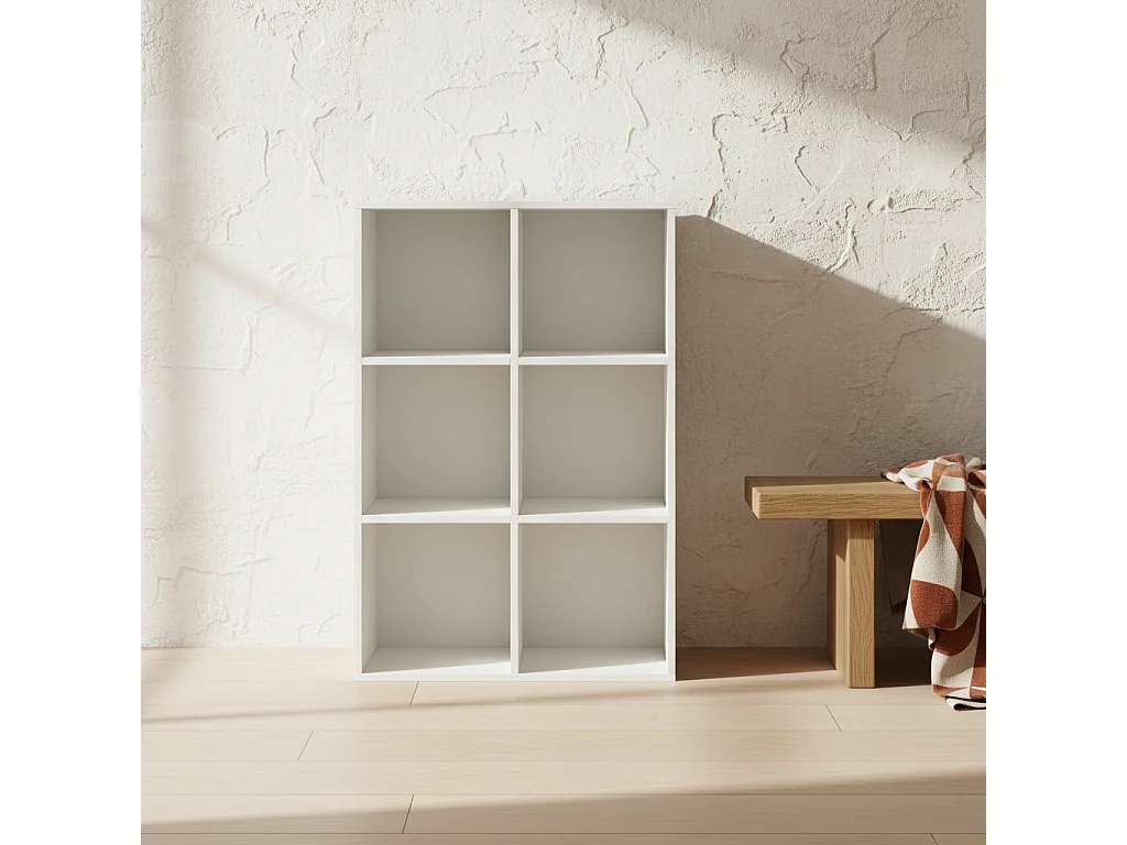 Veniha Nozi 6 Cube White Wood Effect Storage Bookcase