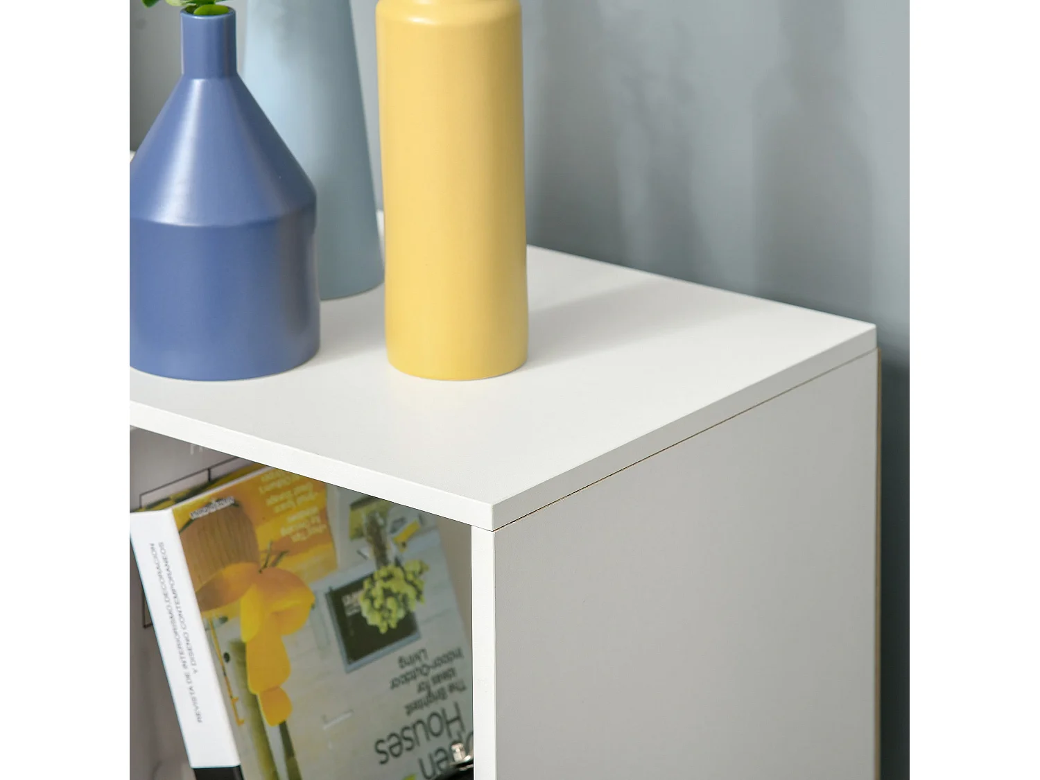 Zido Wood White 3 Tier 9 Cube Storage Bookcase