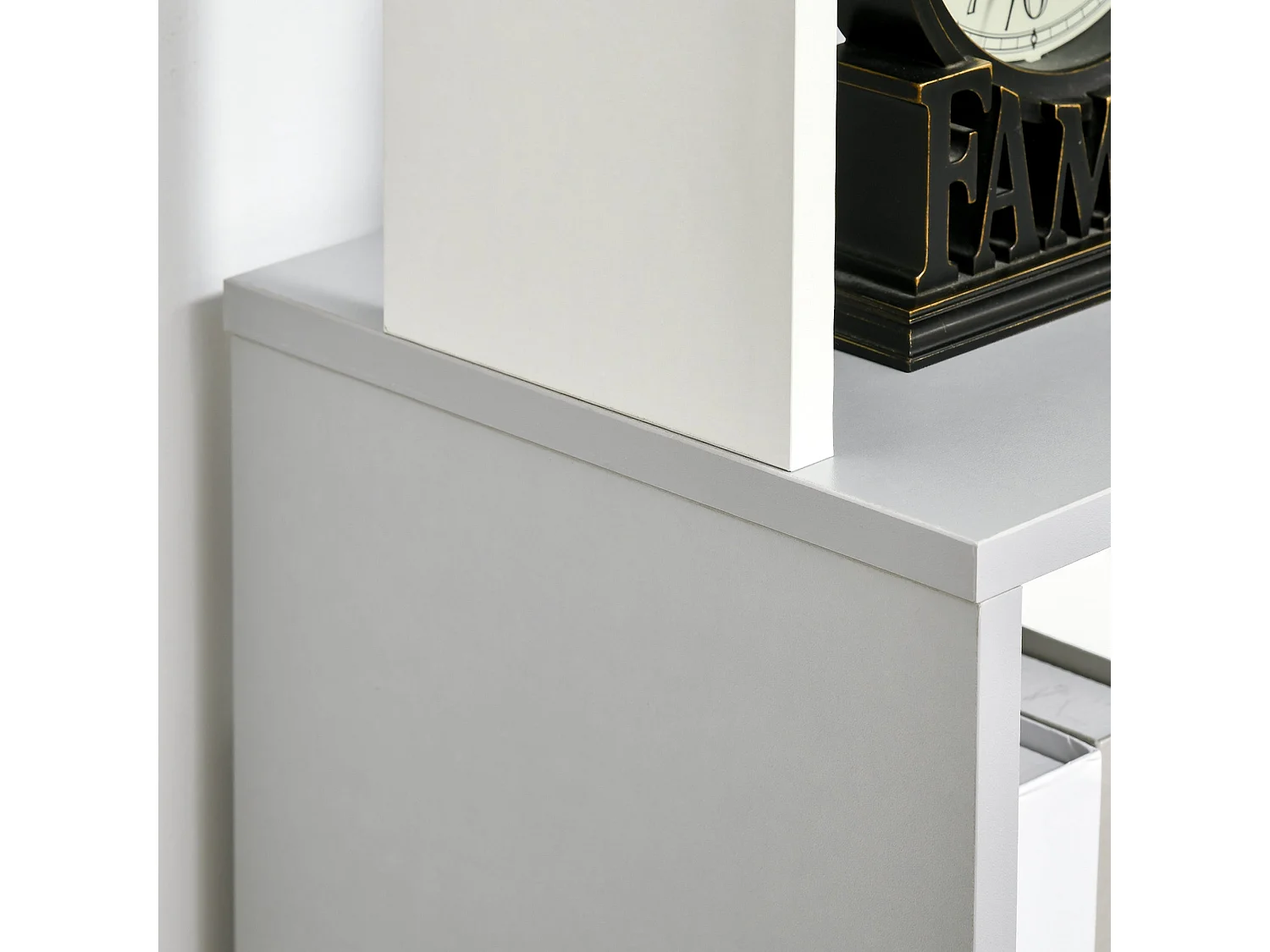 Ziva Wood 5 Tier Freestanding Bookcase White and Light Grey