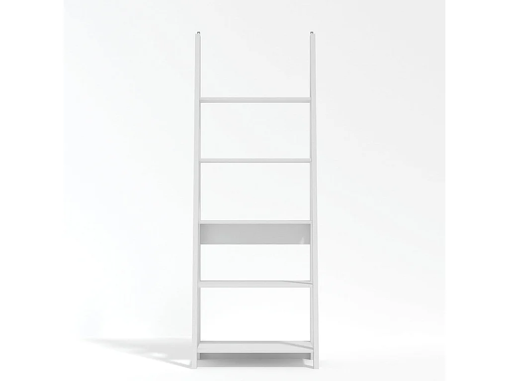 Athy White Wooden Ladder Bookcase 5 Shelves