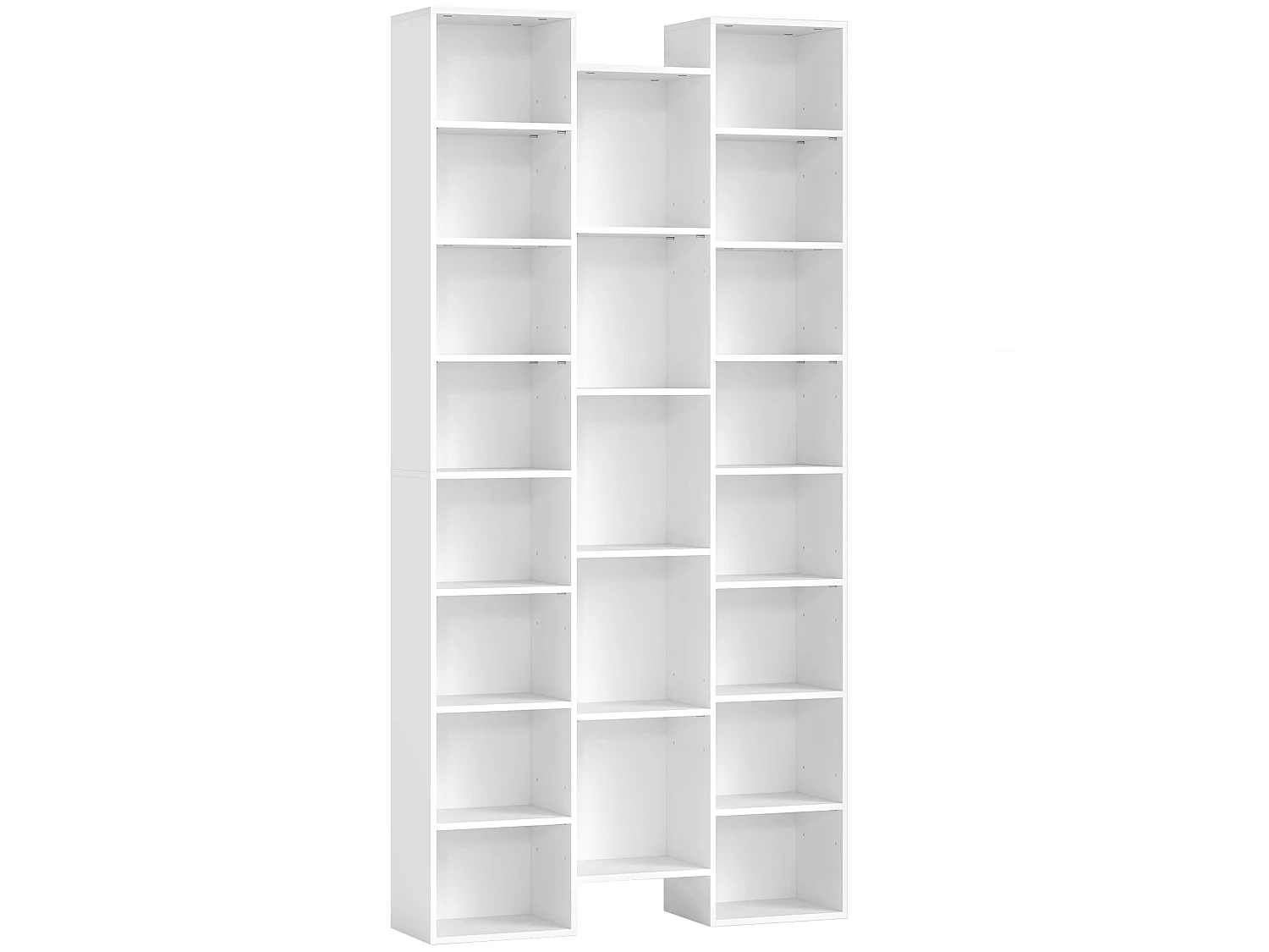 Elpa 21 Compartment White Bookcase Slim Architectural Storage