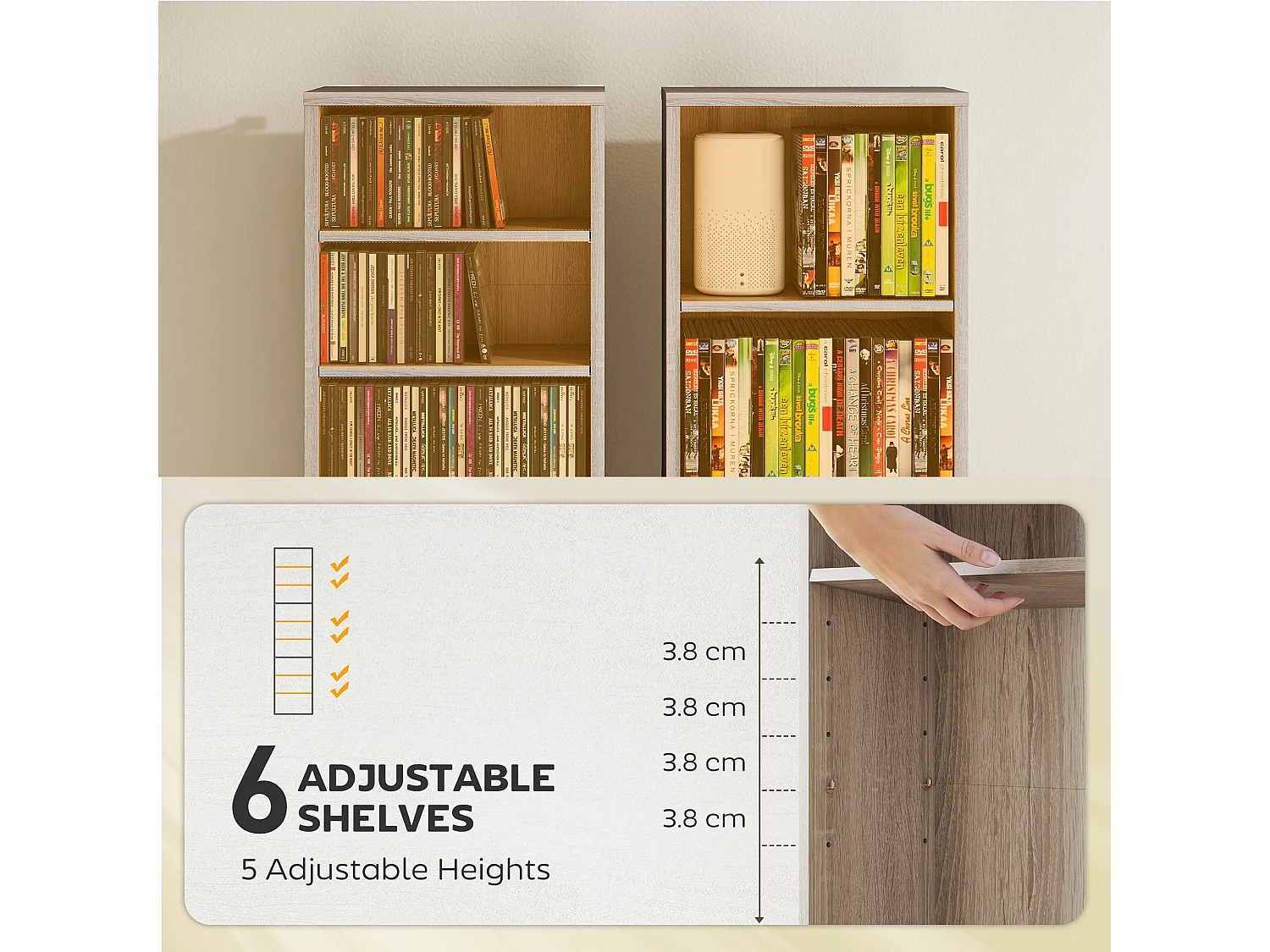 Lere 140cm Narrow Wooden Storage Shelf Natural Finish