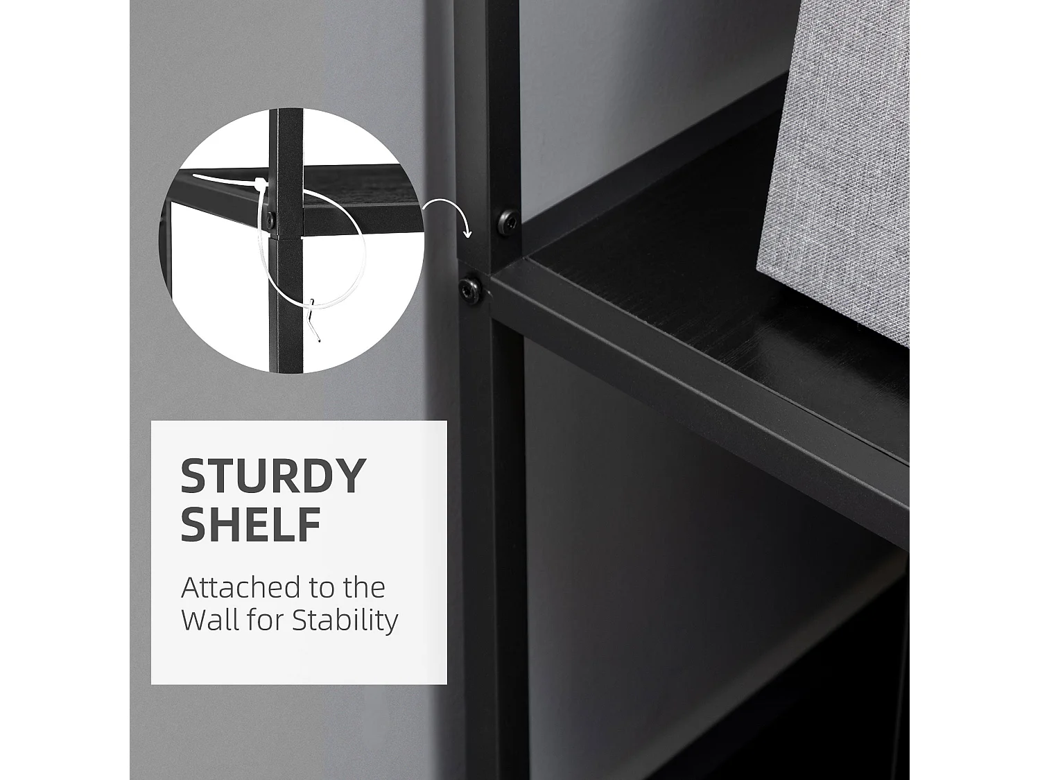 Eldora Metal Black 7 Tier Industrial Display Bookcase 83x34x180cm