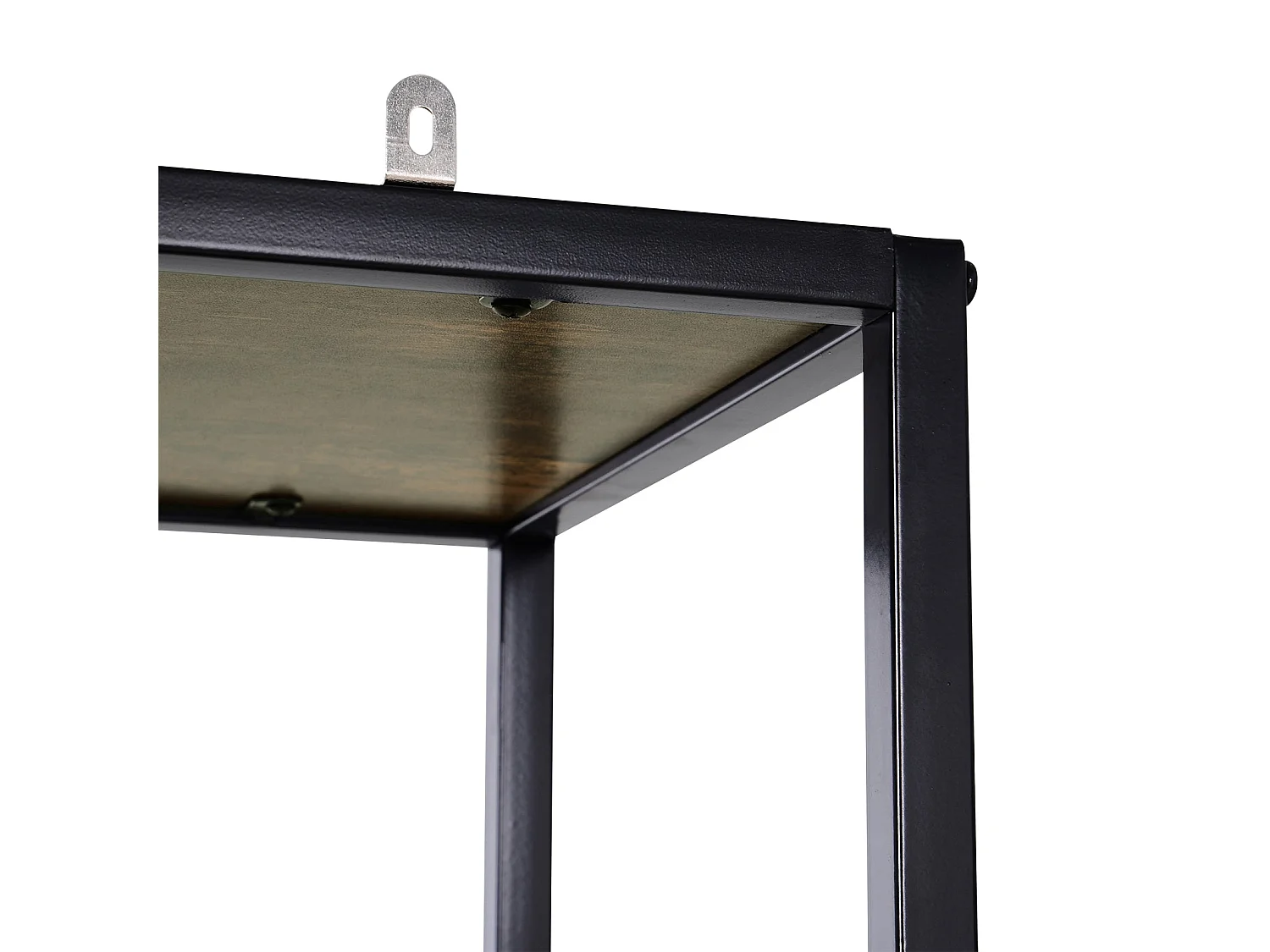 Elra 6 Tier Industrial Metal and Wood Tall Bookcase Rustic Brown and Black