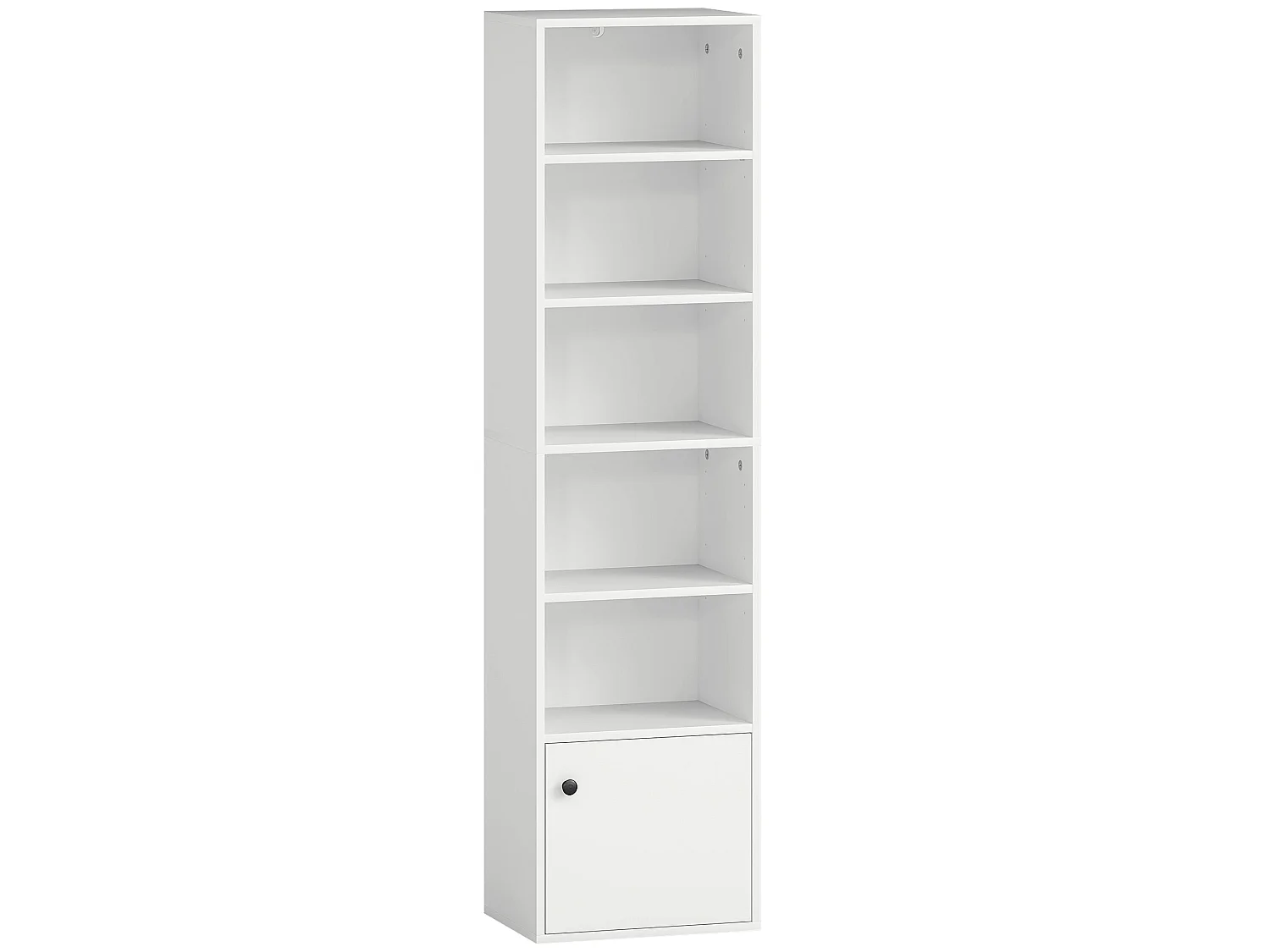 Vari Slim White 6 Tier Tall Bookcase 156cm