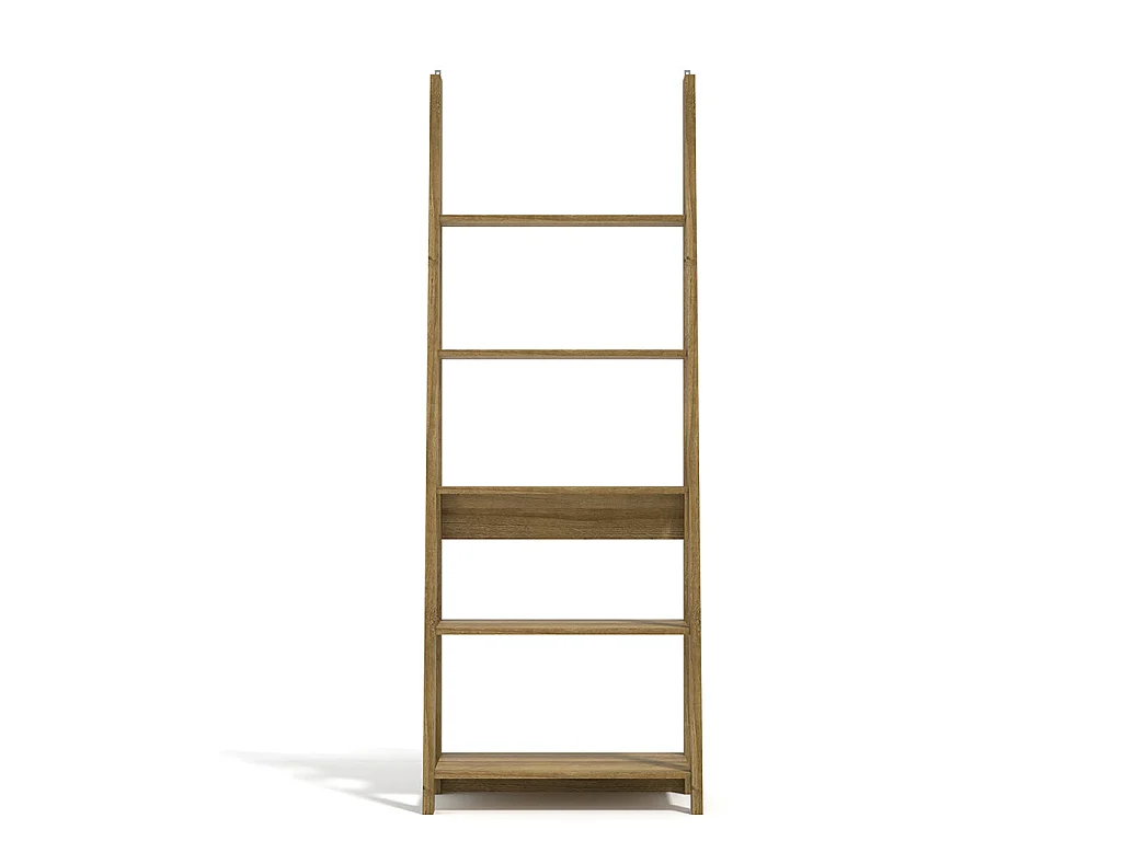 Athy Brown Oak Ladder Bookcase 5 Shelves