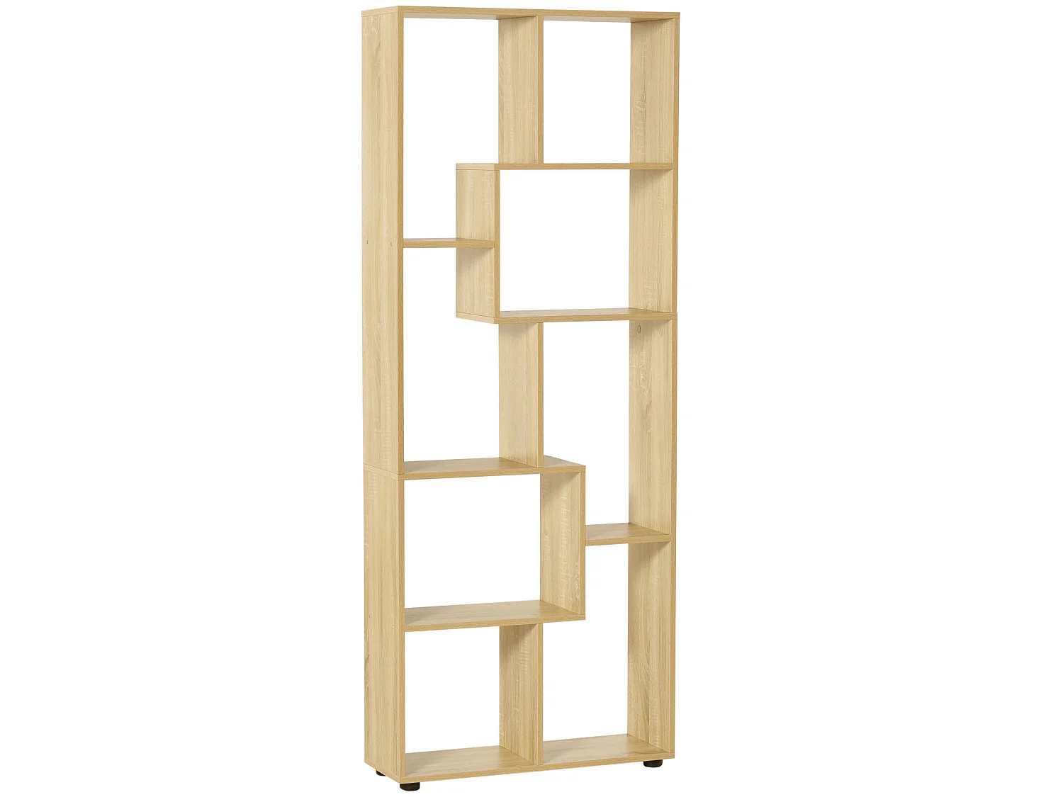 Neviludo Tall 8 Cube Bookcase Natural Wood Finish 70 x 24 x 178cm