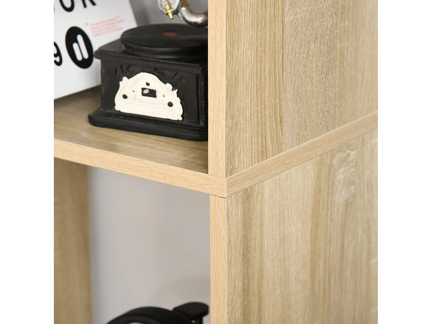 Neviludo Tall 8 Cube Bookcase Natural Wood Finish 70 x 24 x 178cm