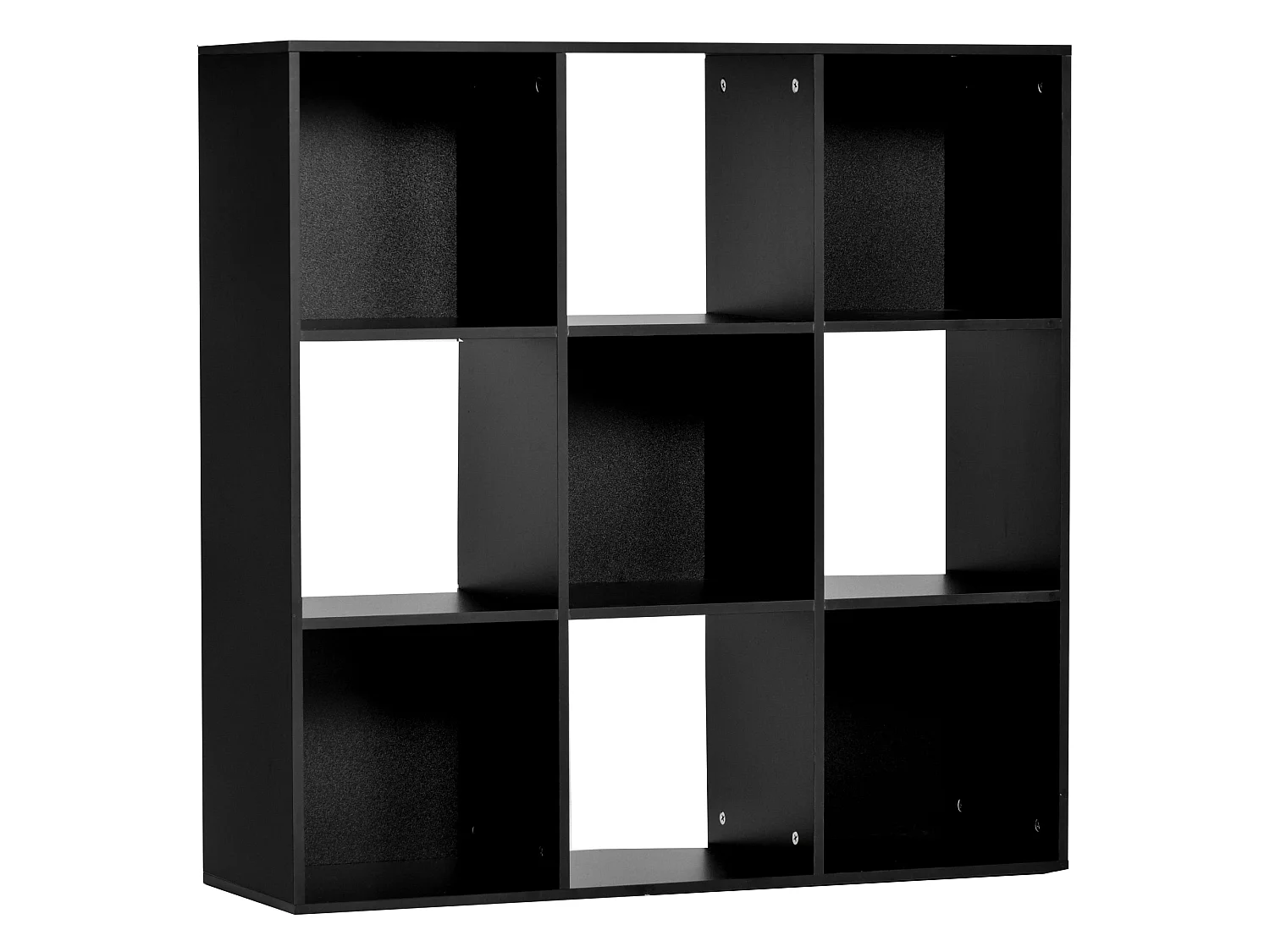 Remamo Black 3 Tier 9 Cube Storage Bookcase Melamine Particleboard