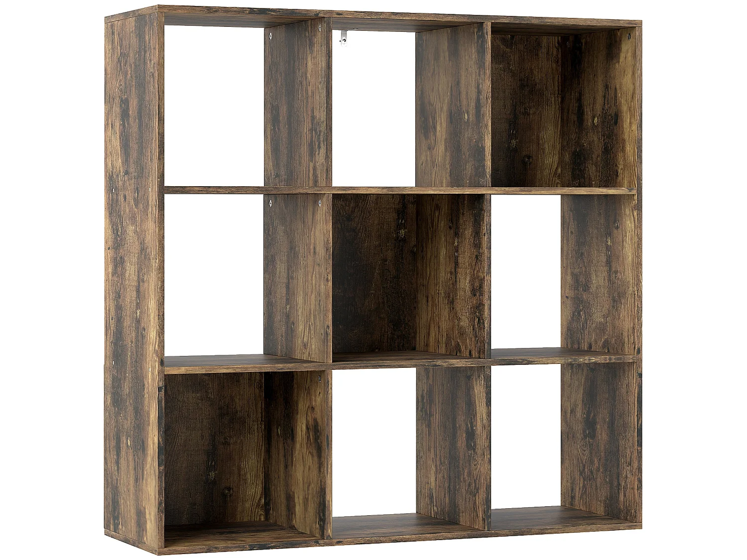 Toleel Rustic Brown 9 Cube Particleboard Storage Bookcase