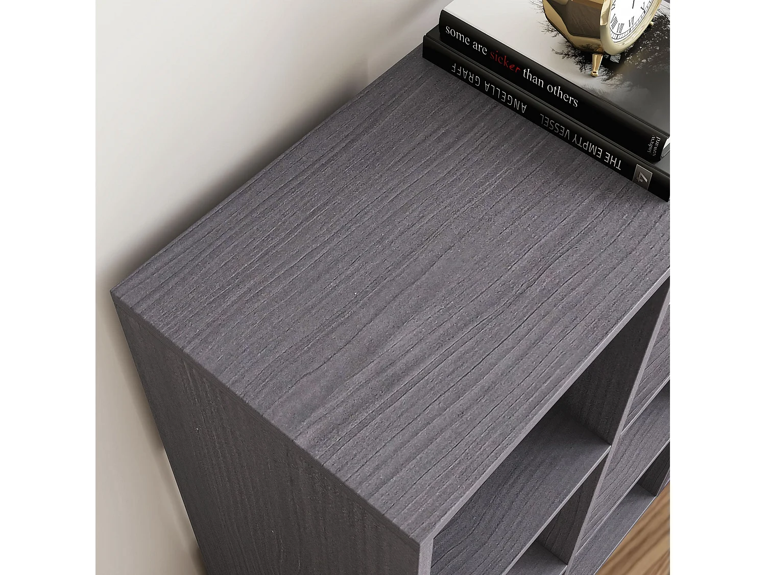 Fahe 6 Cube Grey Particleboard Storage Bookcase