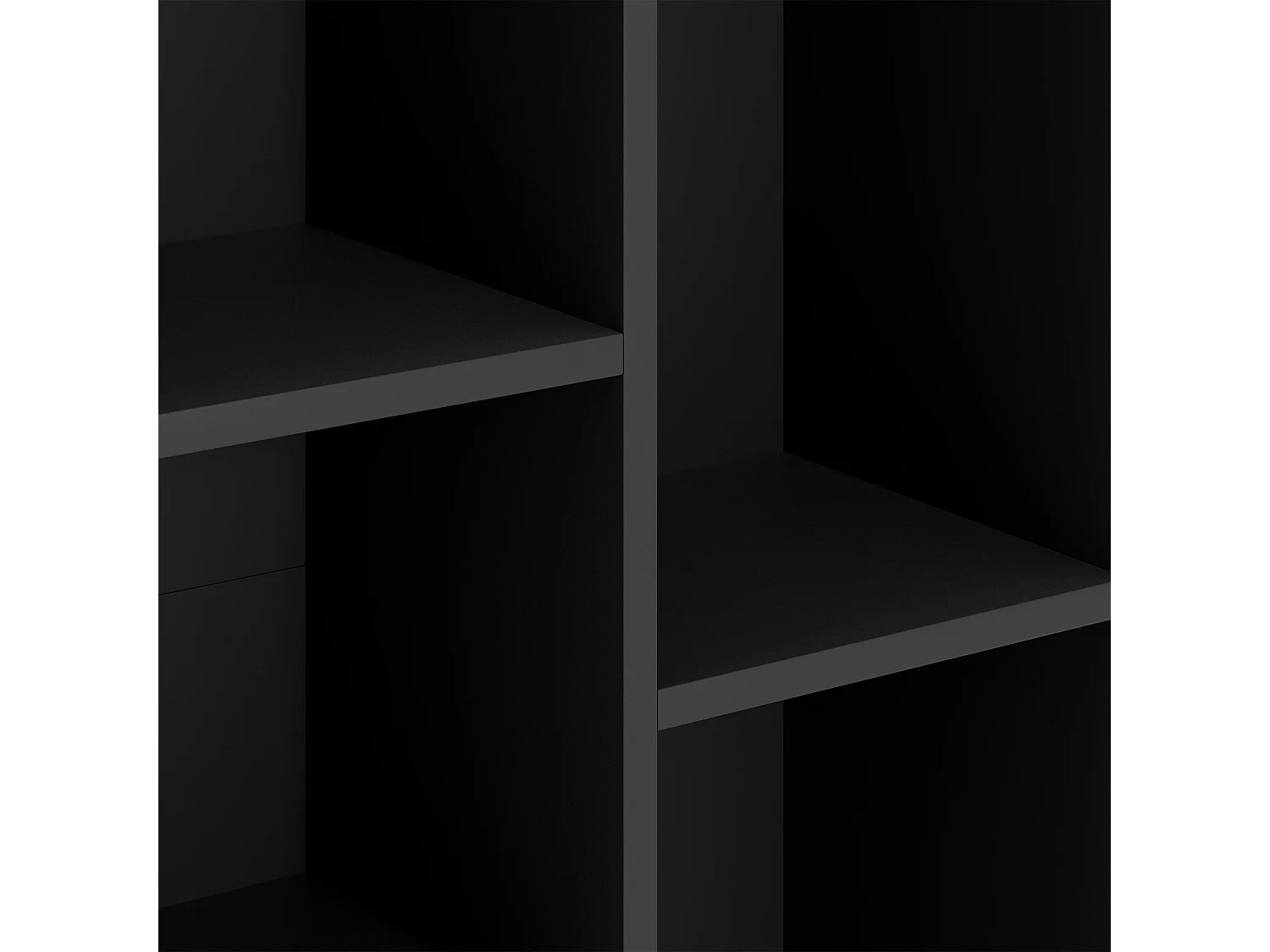 Vakeri Black 2 Tier Bookcase 5 Open Storage Compartments