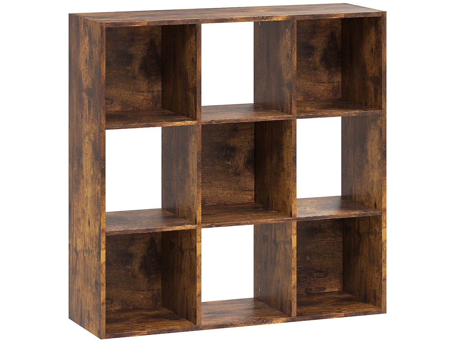 Mamomo Rustic Brown 3 Tier 9 Cube Storage Bookcase