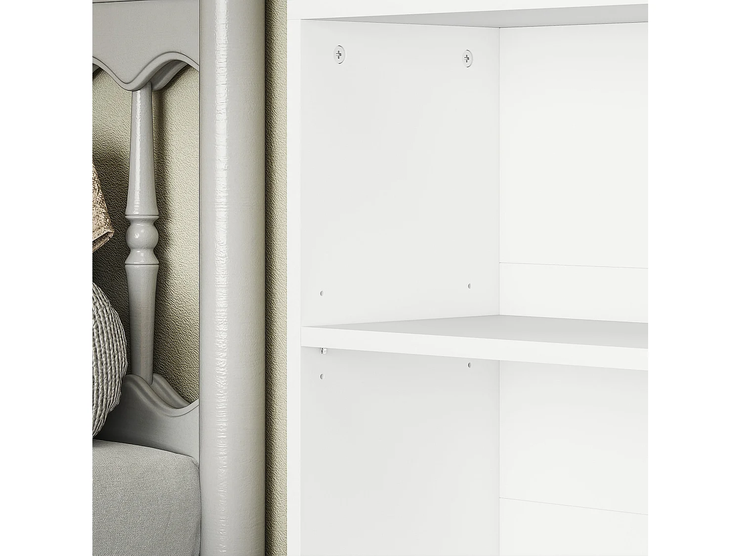 Yarut 158.5cm White 6 Shelf Particleboard Bookcase