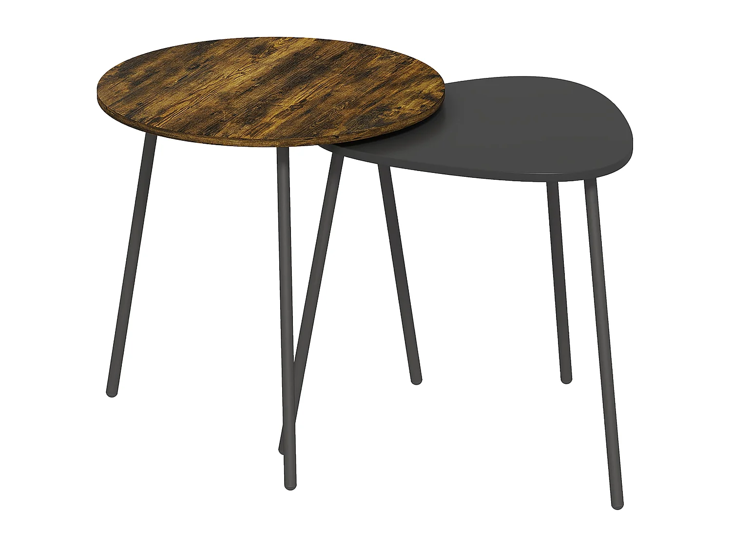 Nosaha Rustic Brown 2 Piece Nesting Side Tables