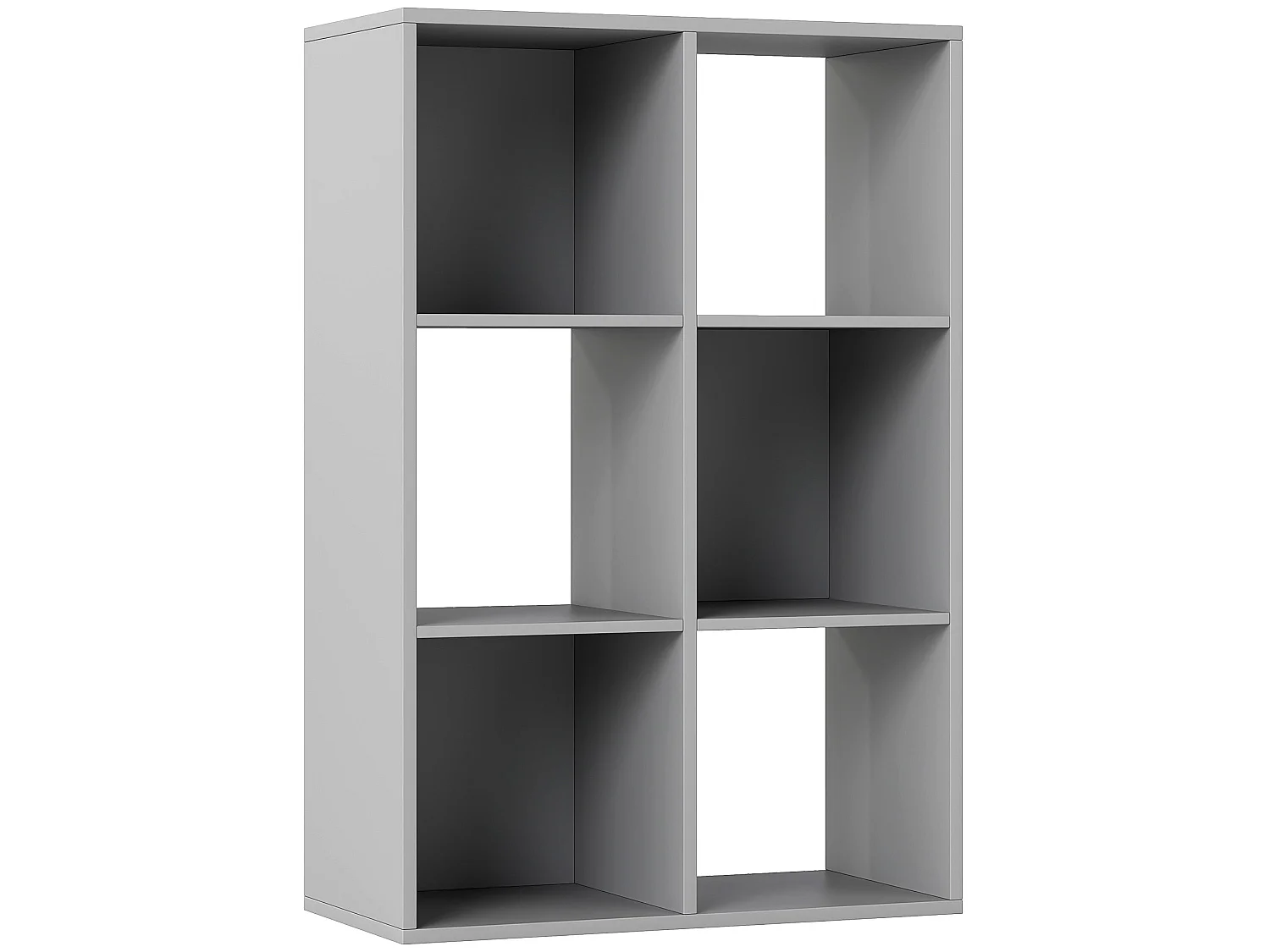 Salusosu 6 Cube Storage Bookcase Light Grey Particleboard Matt Finish