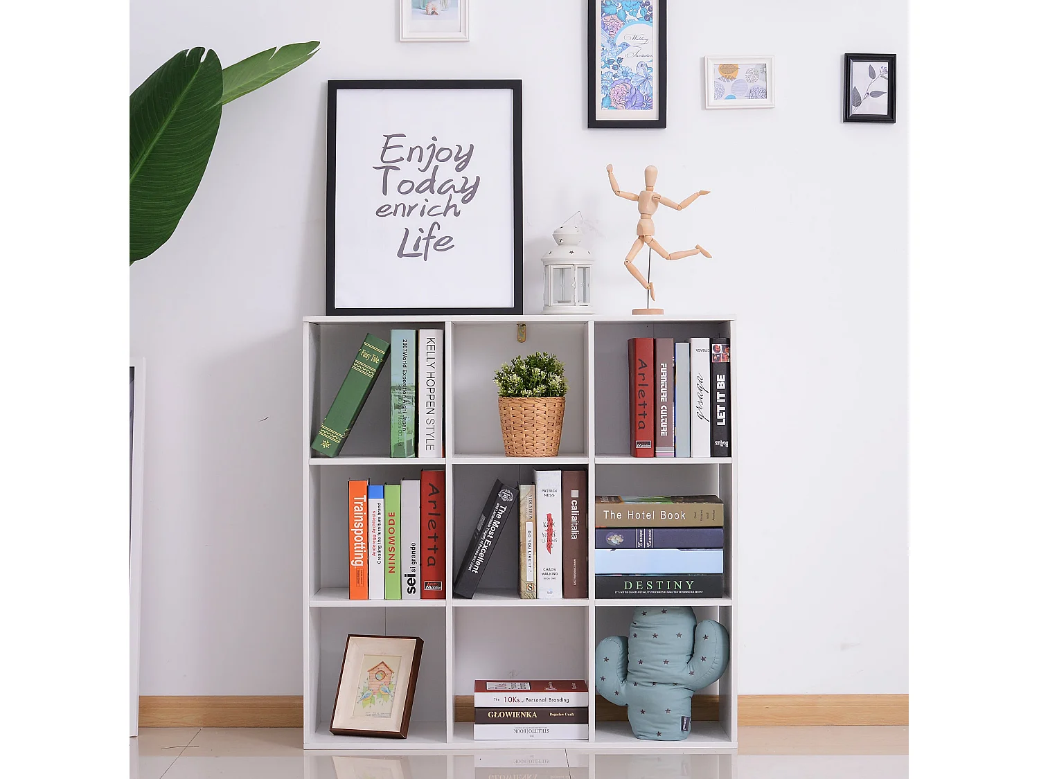 Naleno 9 Cube White Particleboard Storage Shelf