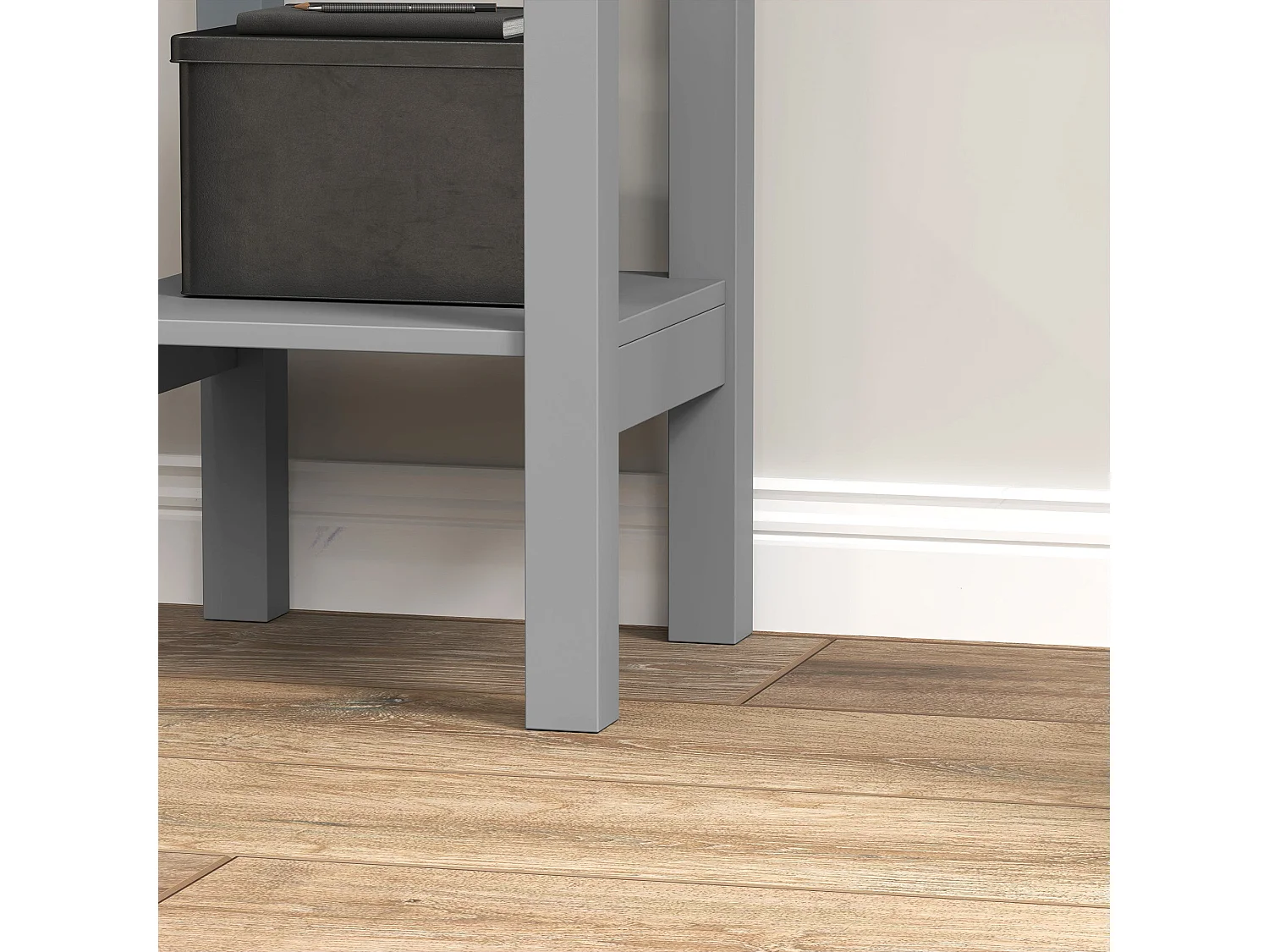 Elne Set of 2 Grey Floral Cut Out Wooden Accent Side Tables