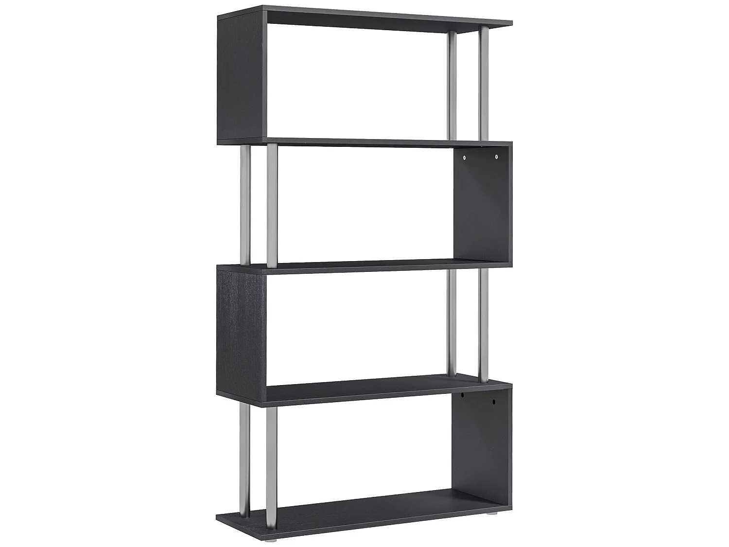 Firtu 5 Tier S Shaped Black Freestanding Bookcase