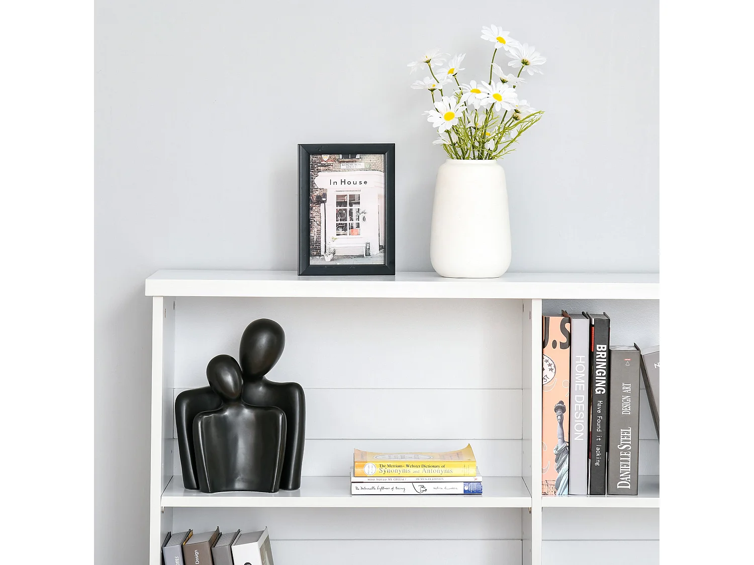 Sorano Wood White 2 Tier Cube Bookcase 4 Compartments 118 x 29 x 76cm