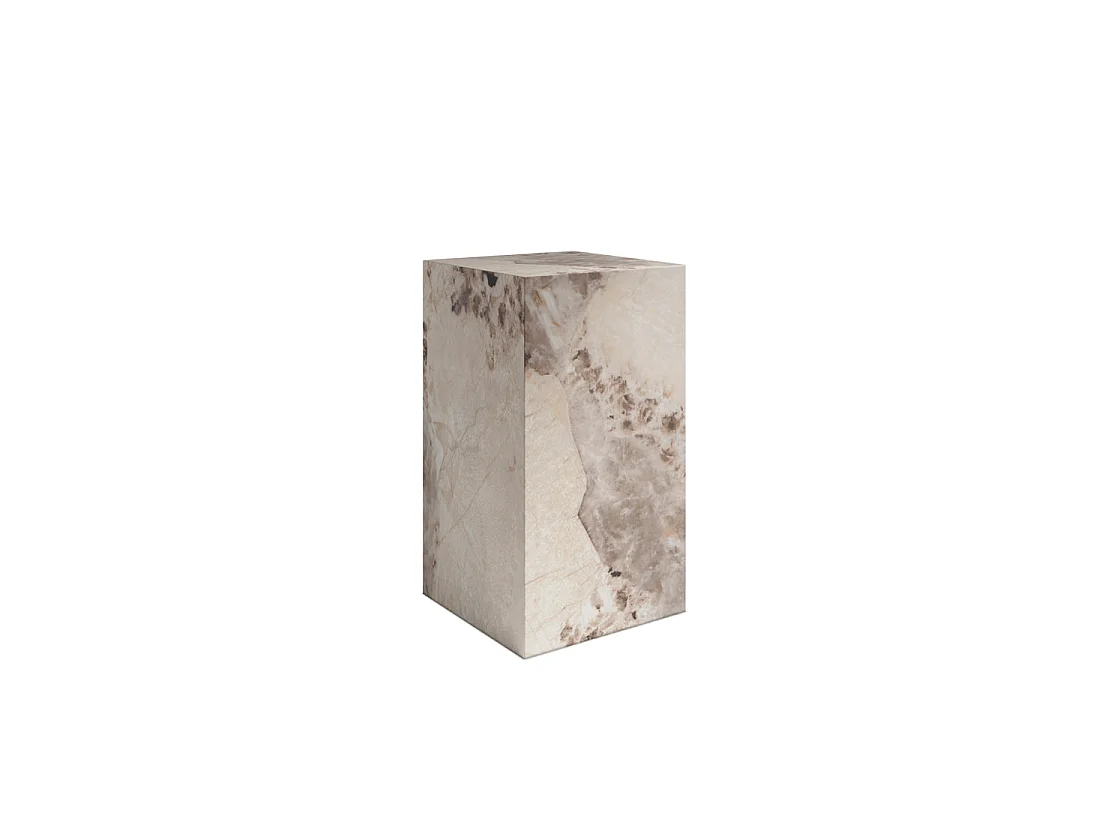 Dingle Brown Pandora Marble Effect Small Pedestal Side Table
