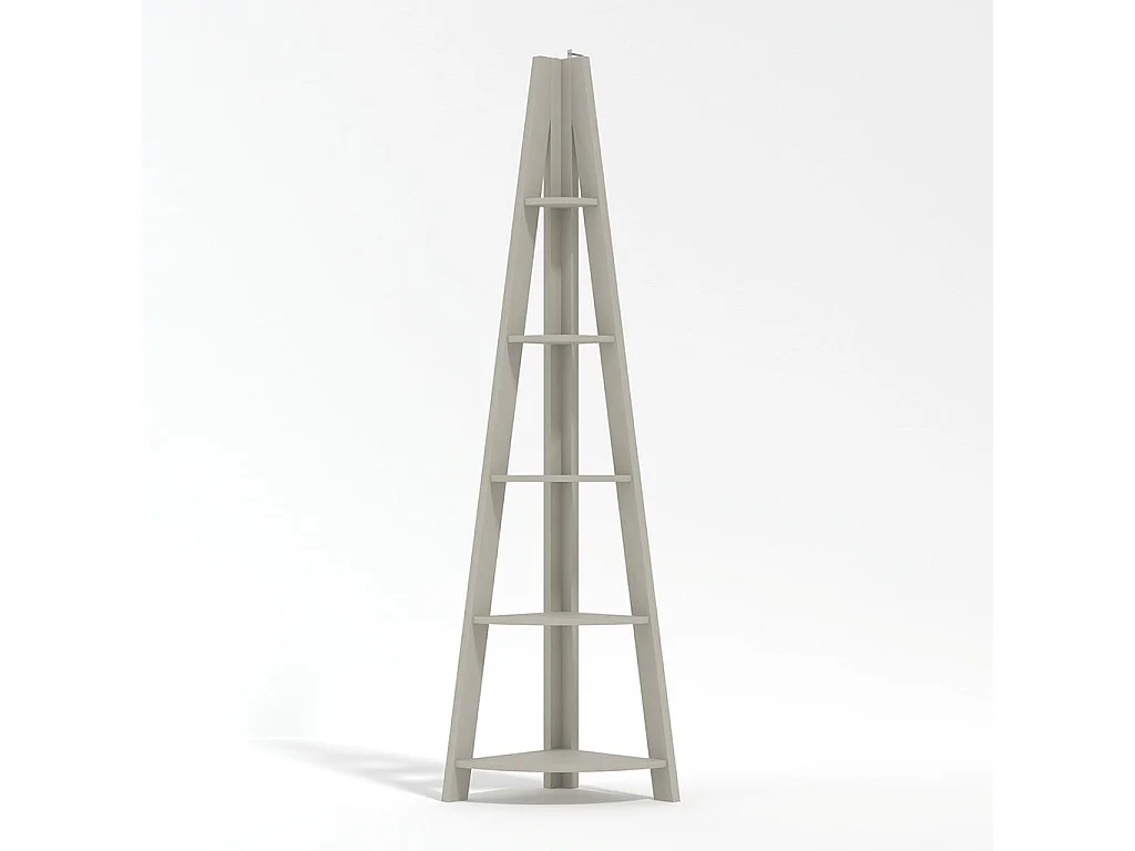 Athy Grey Wooden Corner Ladder Shelving Unit 4 Shelves