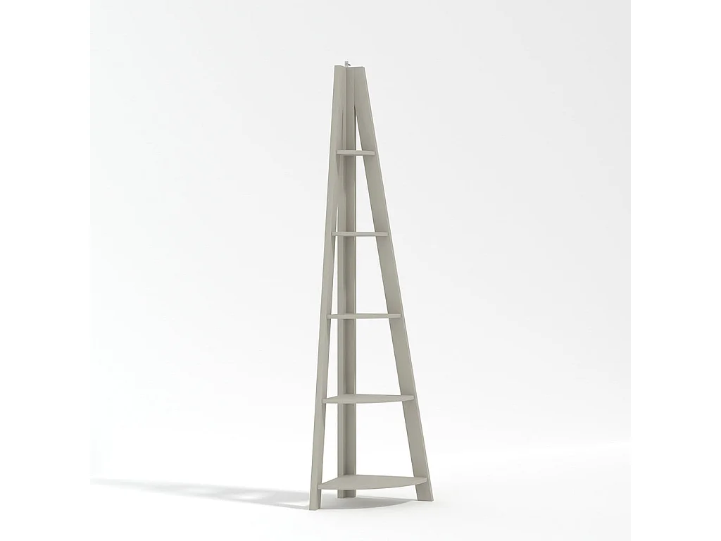 Athy Grey Wooden Corner Ladder Shelving Unit 4 Shelves