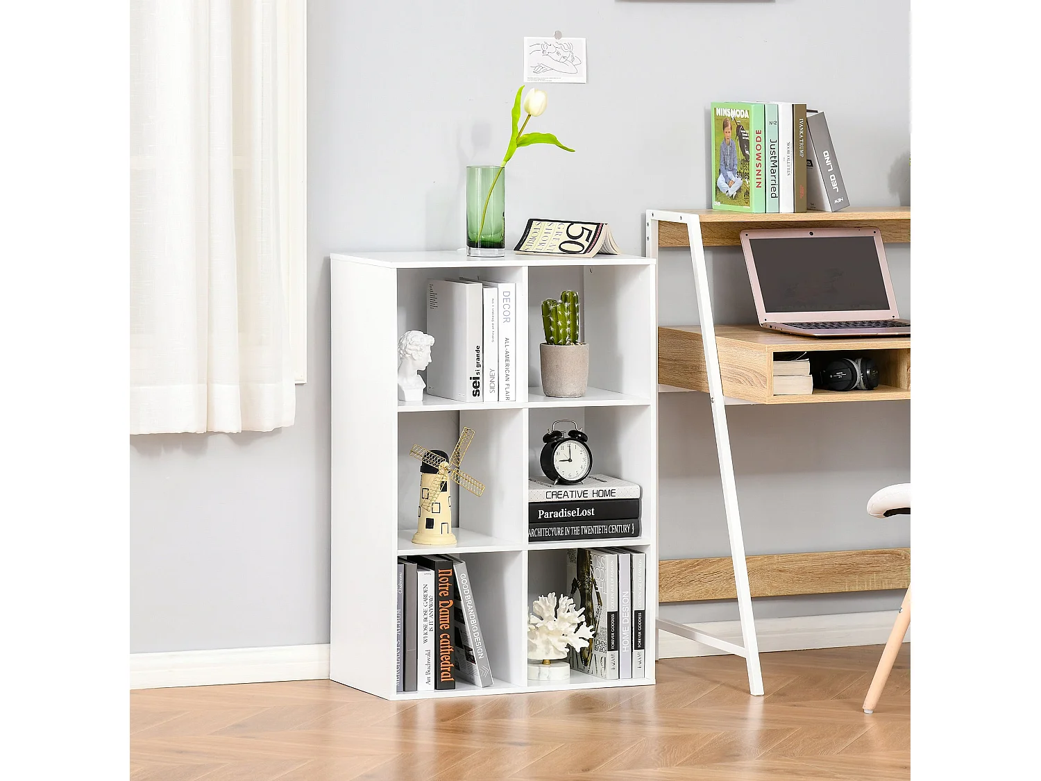 Kapatte 6 Cube Storage Bookcase White