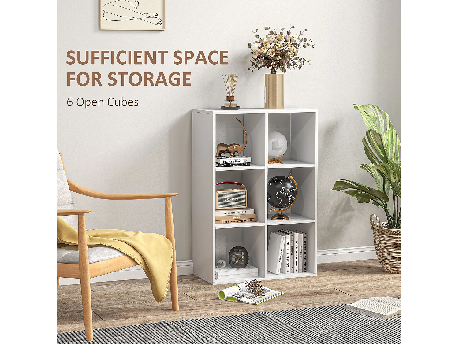 Kapatte 6 Cube Storage Bookcase White