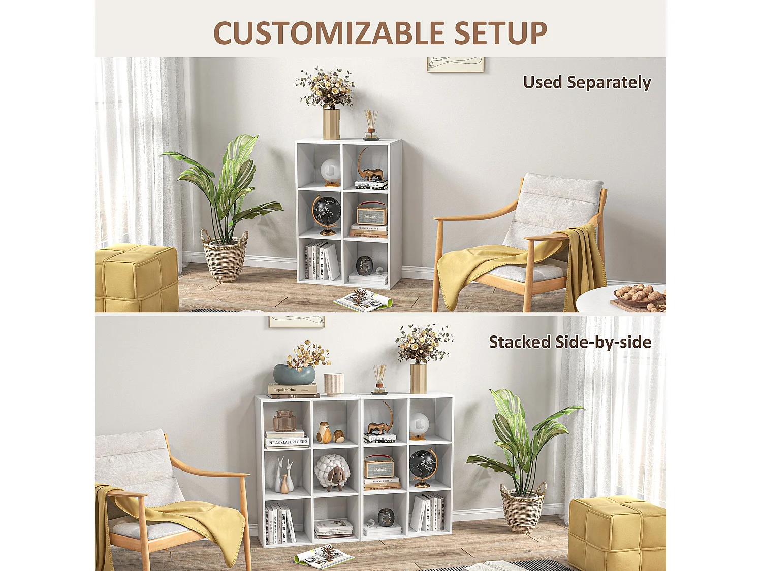 Kapatte 6 Cube Storage Bookcase White