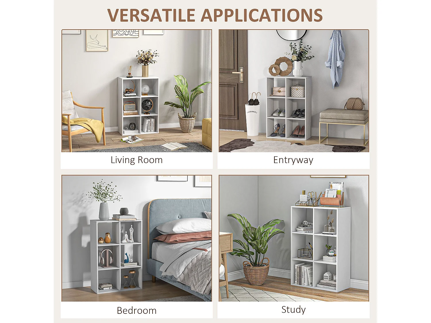 Kapatte 6 Cube Storage Bookcase White