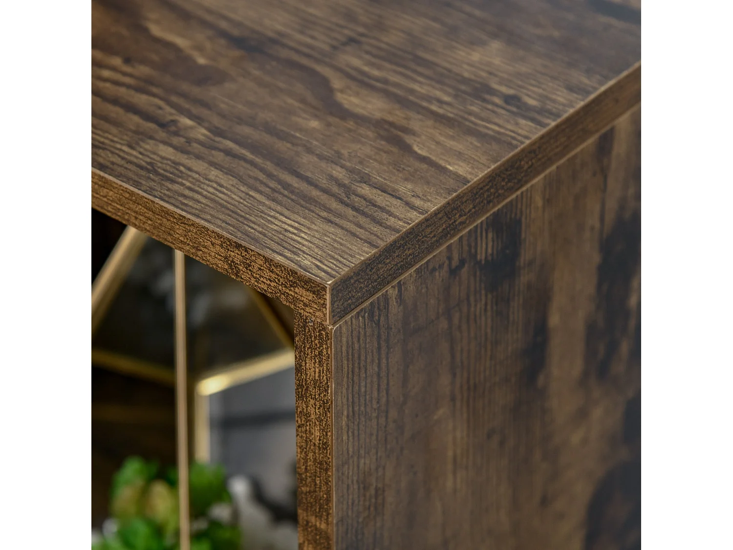 Ridiyo Wood Rustic Brown 6 Cube Storage Bookcase